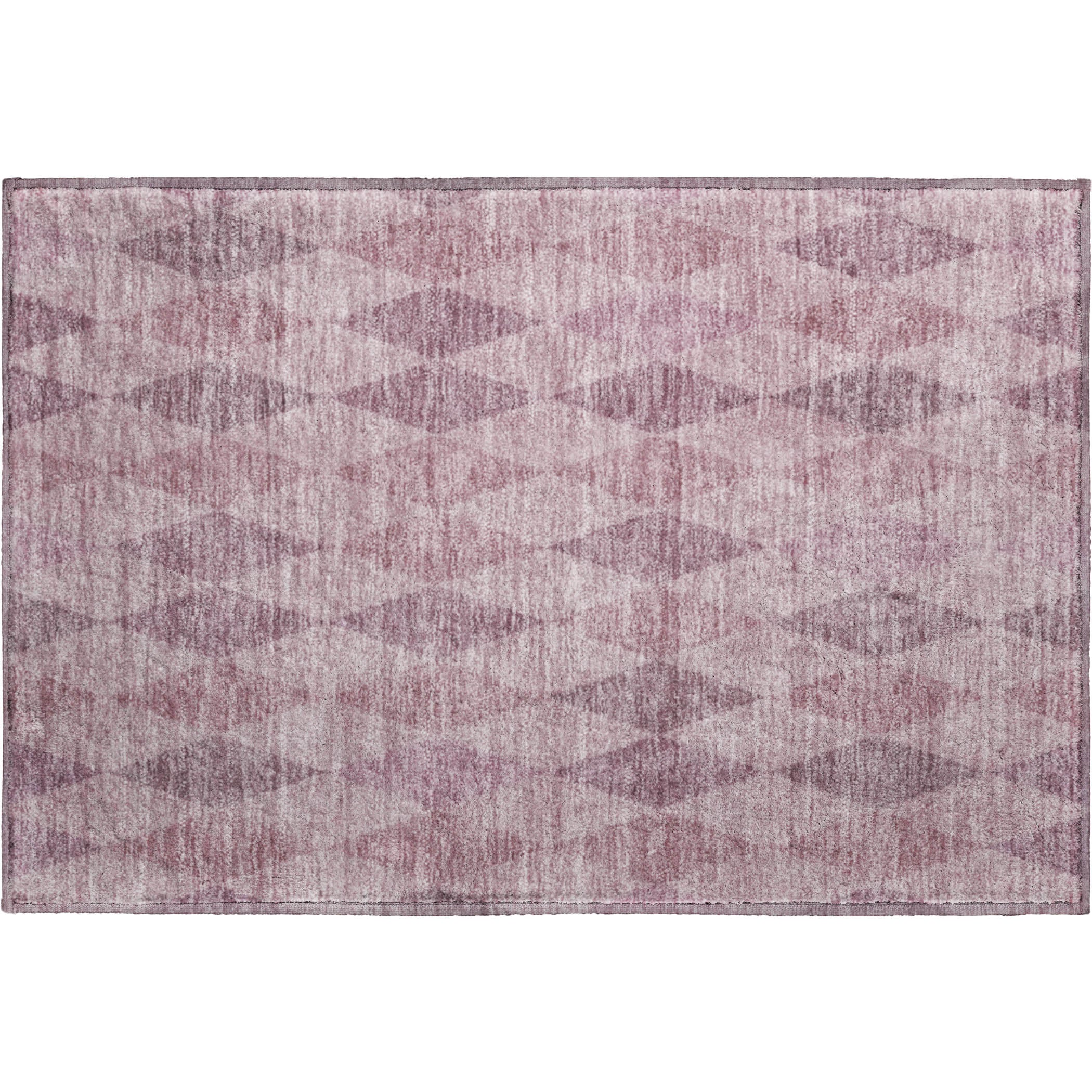 Luxury Washable Indoor/Outdoor Geometric TR2 Blush Pink Rug 1'8" x 2'6" #shape_Rectangle