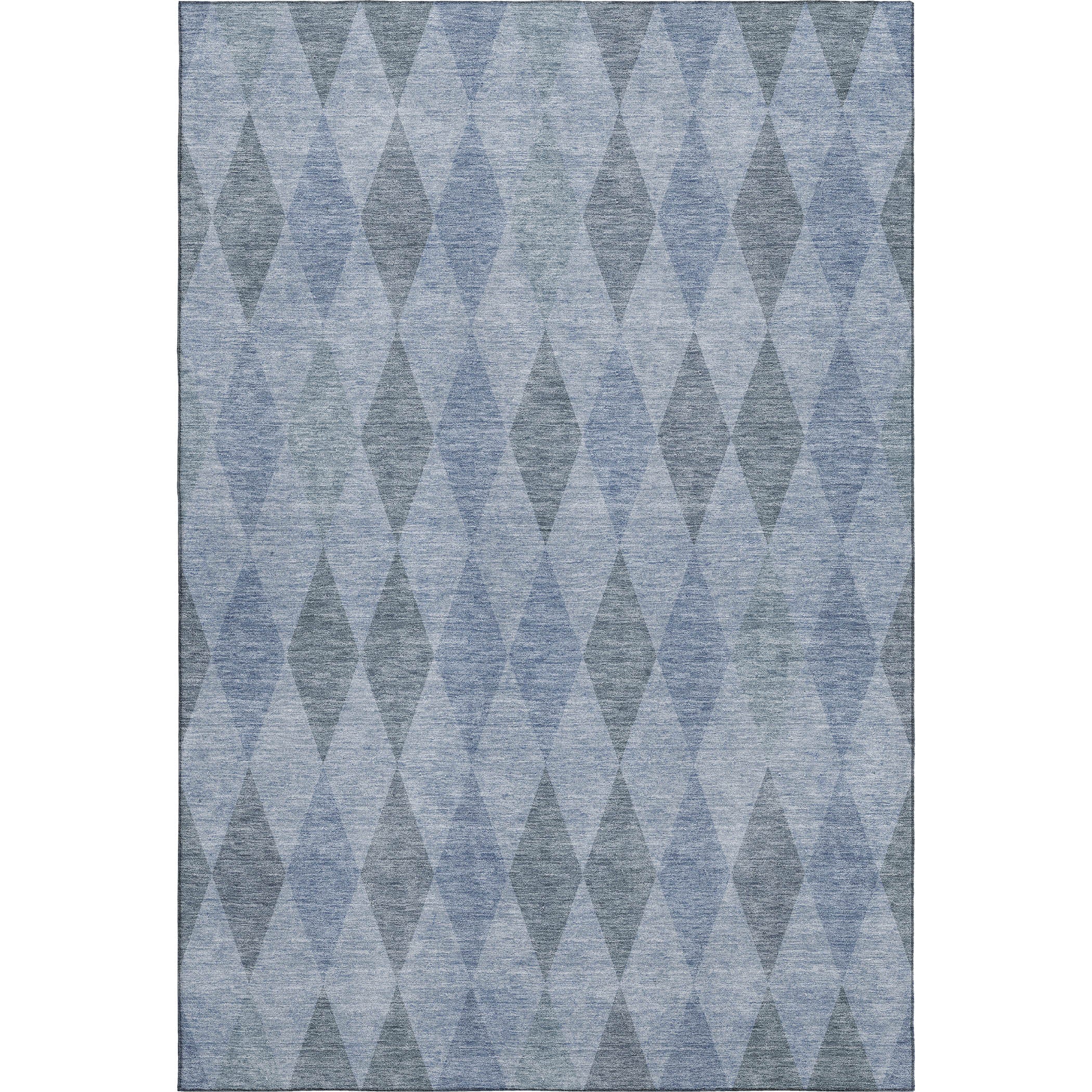Luxury Washable Indoor/Outdoor Geometric TR2 Denim Blue Rug 2'6" x 3'10" #shape_Rectangle
