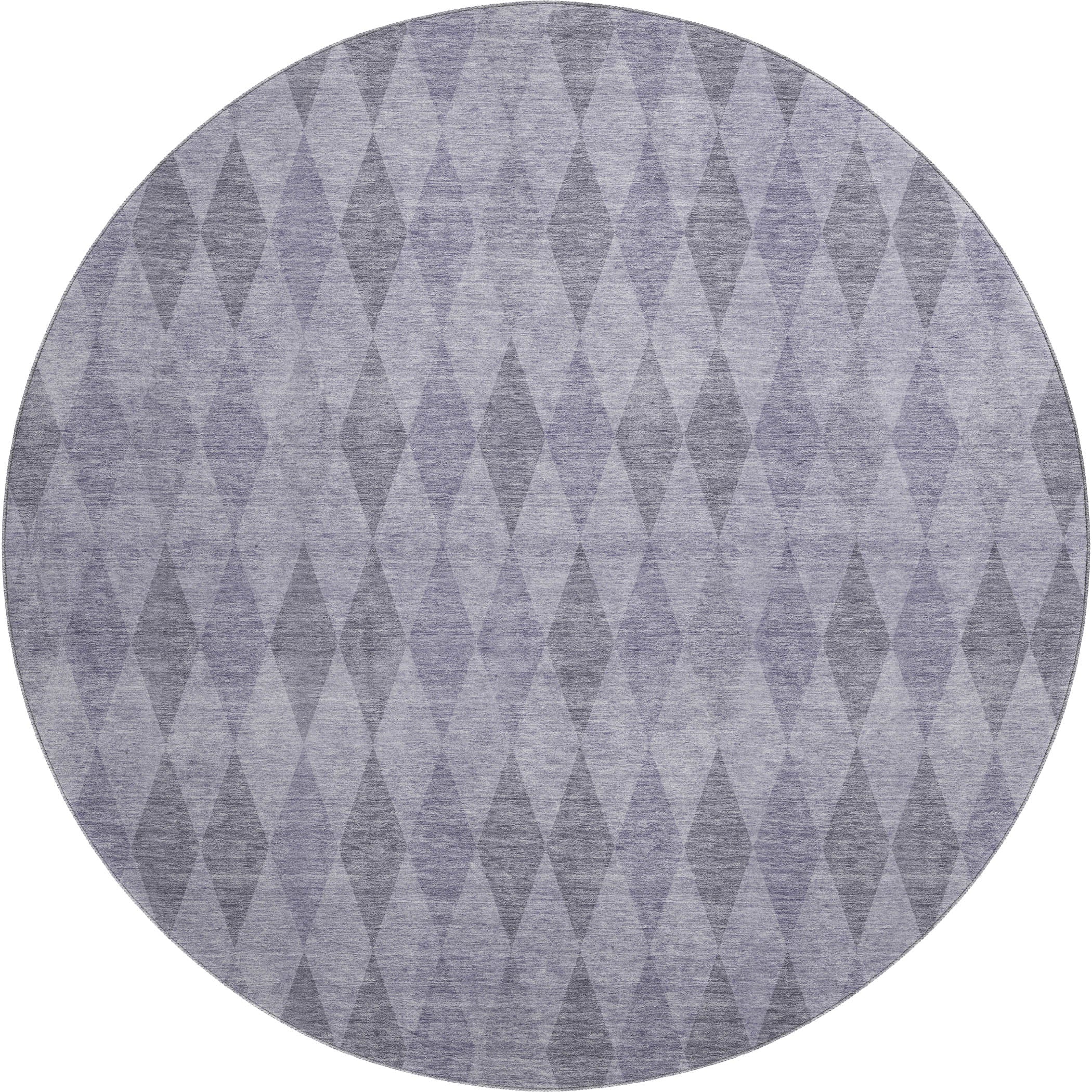 Luxury Washable Indoor/Outdoor Geometric TR2 Lavender Purple Rug 8' x 8' #shape_Round