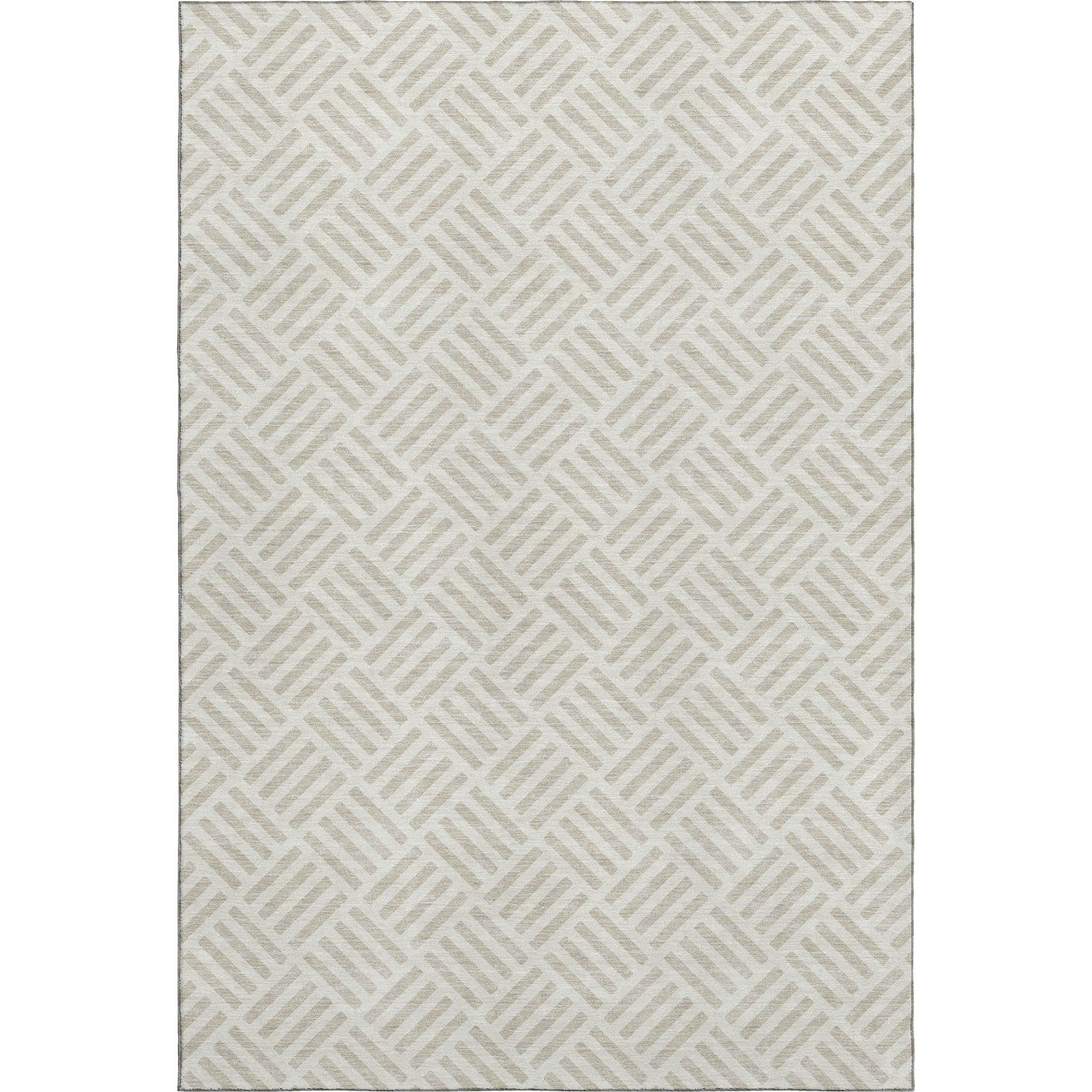 Luxury Washable Indoor/Outdoor Geometric TR3 Ivory Rug 2'6" x 3'10" #shape_Rectangle