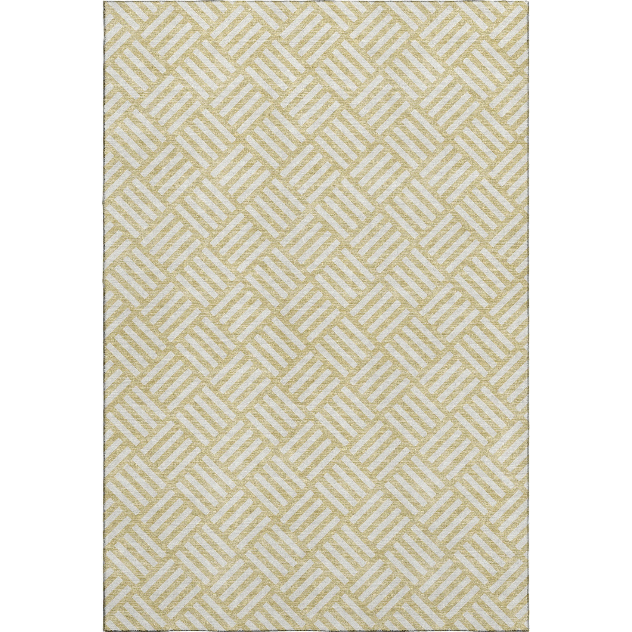 Luxury Washable Indoor/Outdoor Geometric TR3 Wheat Gold Rug 2'6" x 3'10" #shape_Rectangle