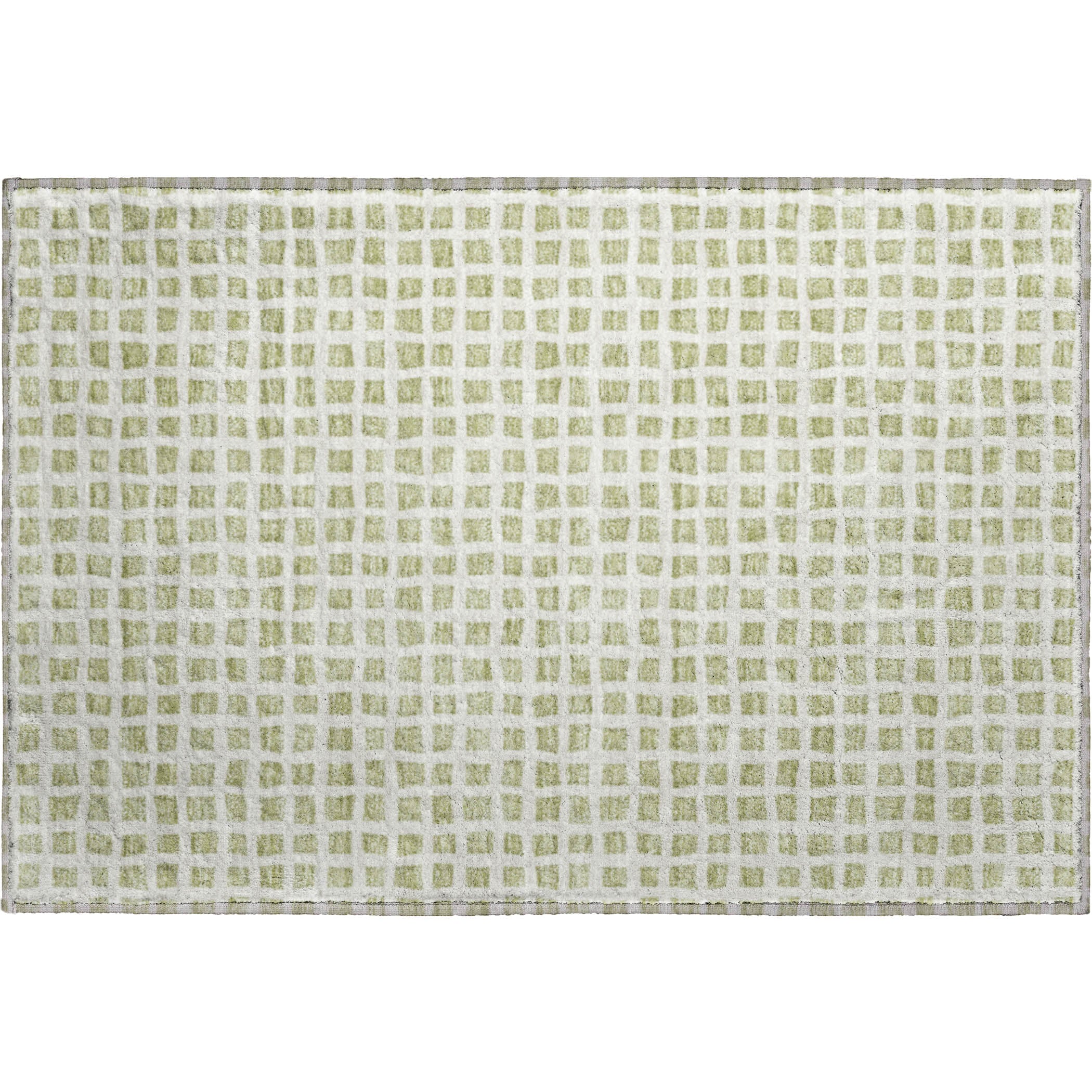 Luxury Washable Indoor/Outdoor Geometric TR4 Aloe Green Rug 1'8" x 2'6" #shape_Rectangle