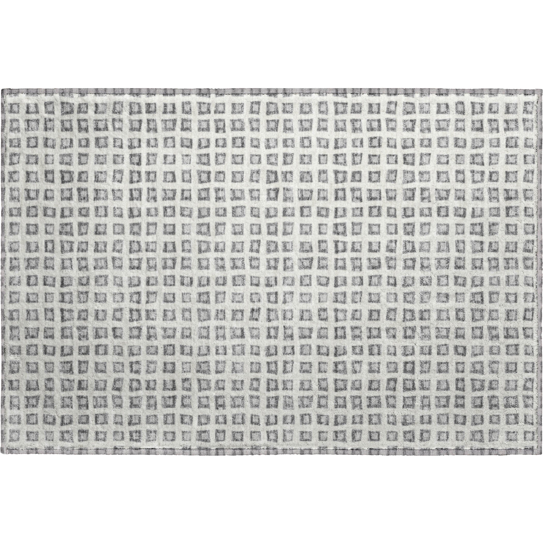 Luxury Washable Indoor/Outdoor Geometric TR4 Gray Rug 1'8" x 2'6" #shape_Rectangle