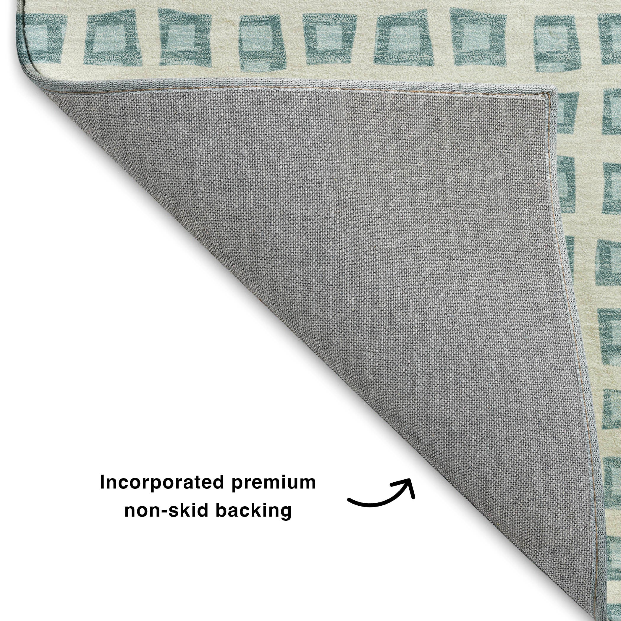 Luxury Washable Indoor/Outdoor Geometric TR4 Teal Rug 1'8" x 2'6" #shape_Rectangle