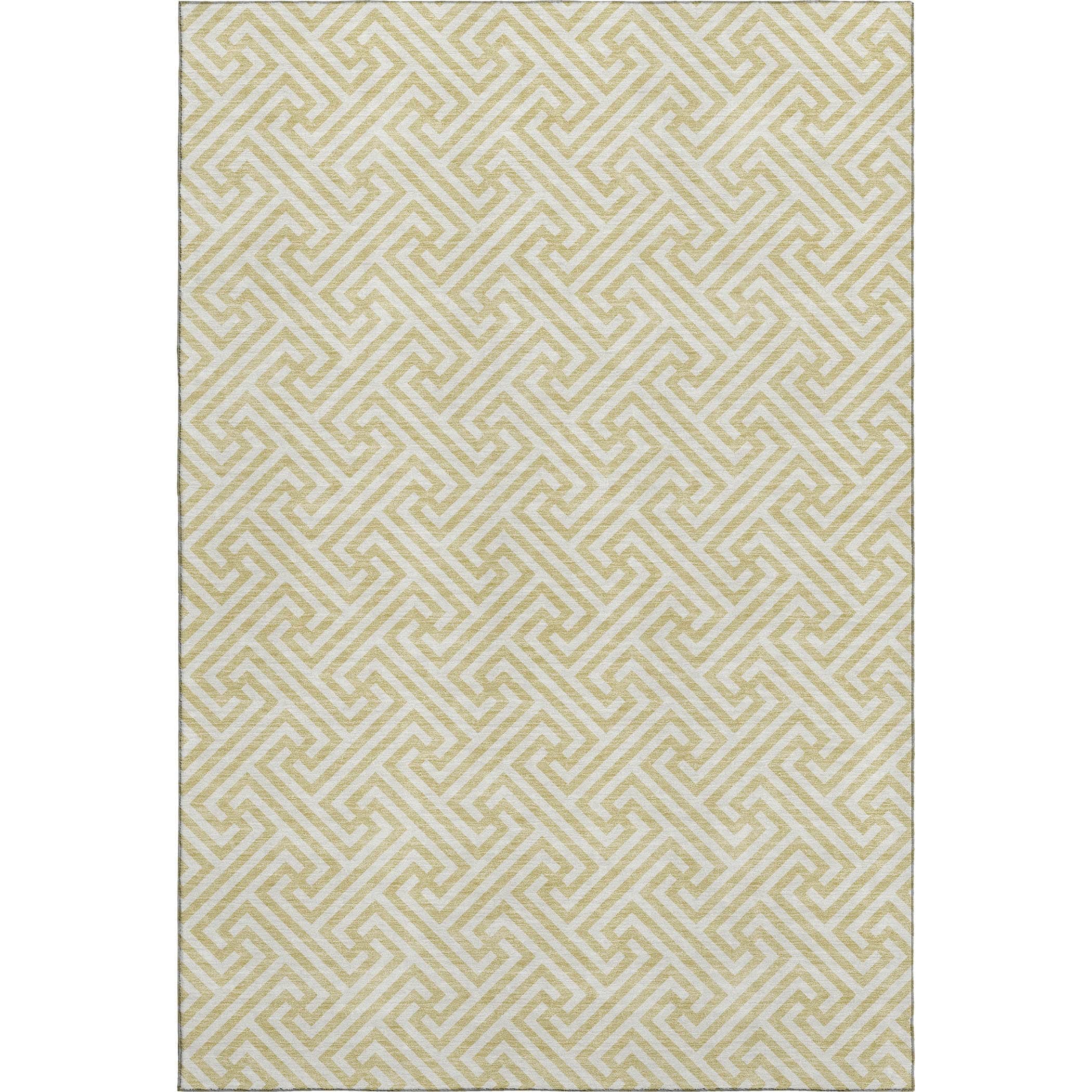 Luxury Washable Indoor/Outdoor Geometric TR5 Wheat Gold Rug 2'6" x 3'10" #shape_Rectangle
