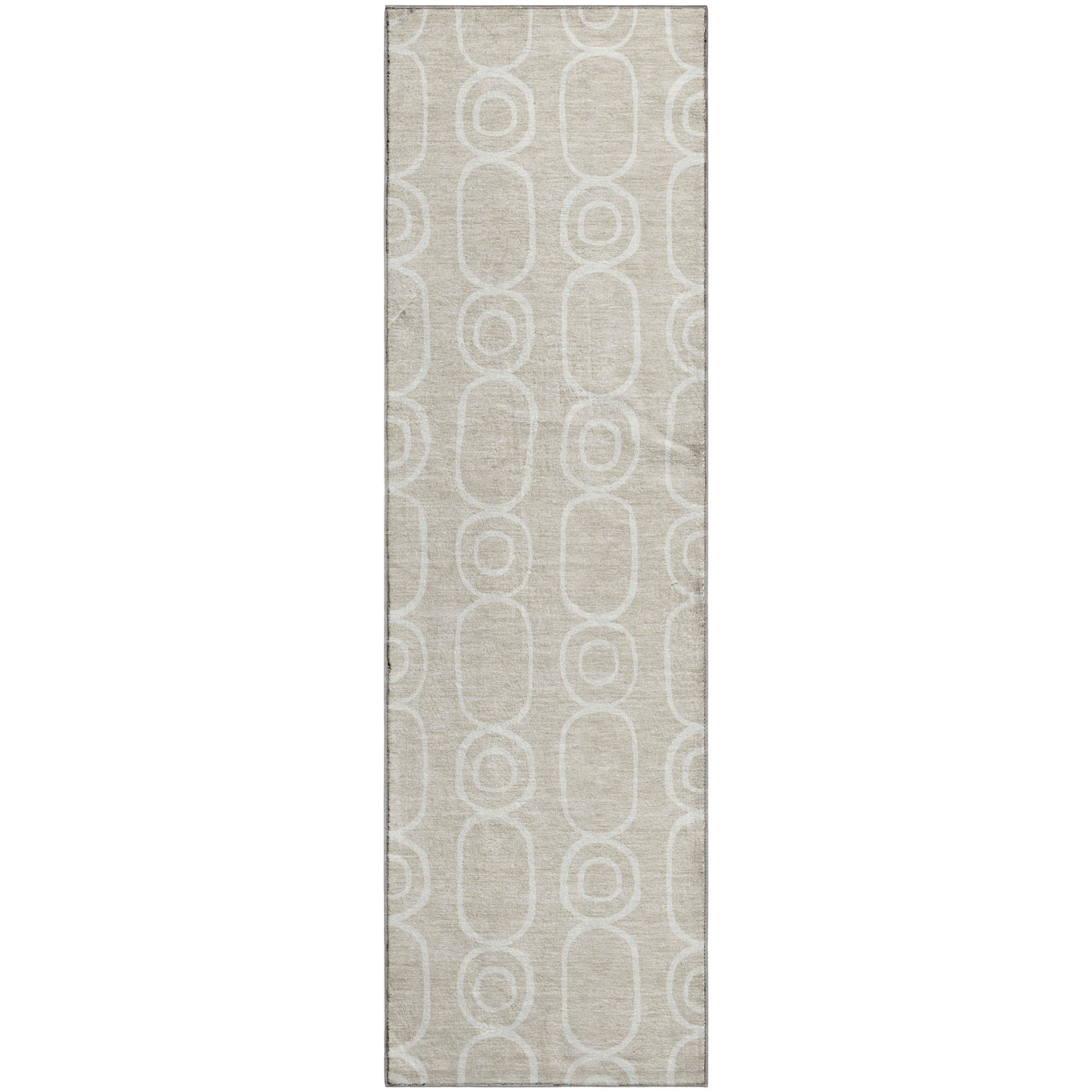 Luxury Washable Indoor/Outdoor Geometric TR6 Beige Brown Rug 2'3" x 7'6" #shape_Runner