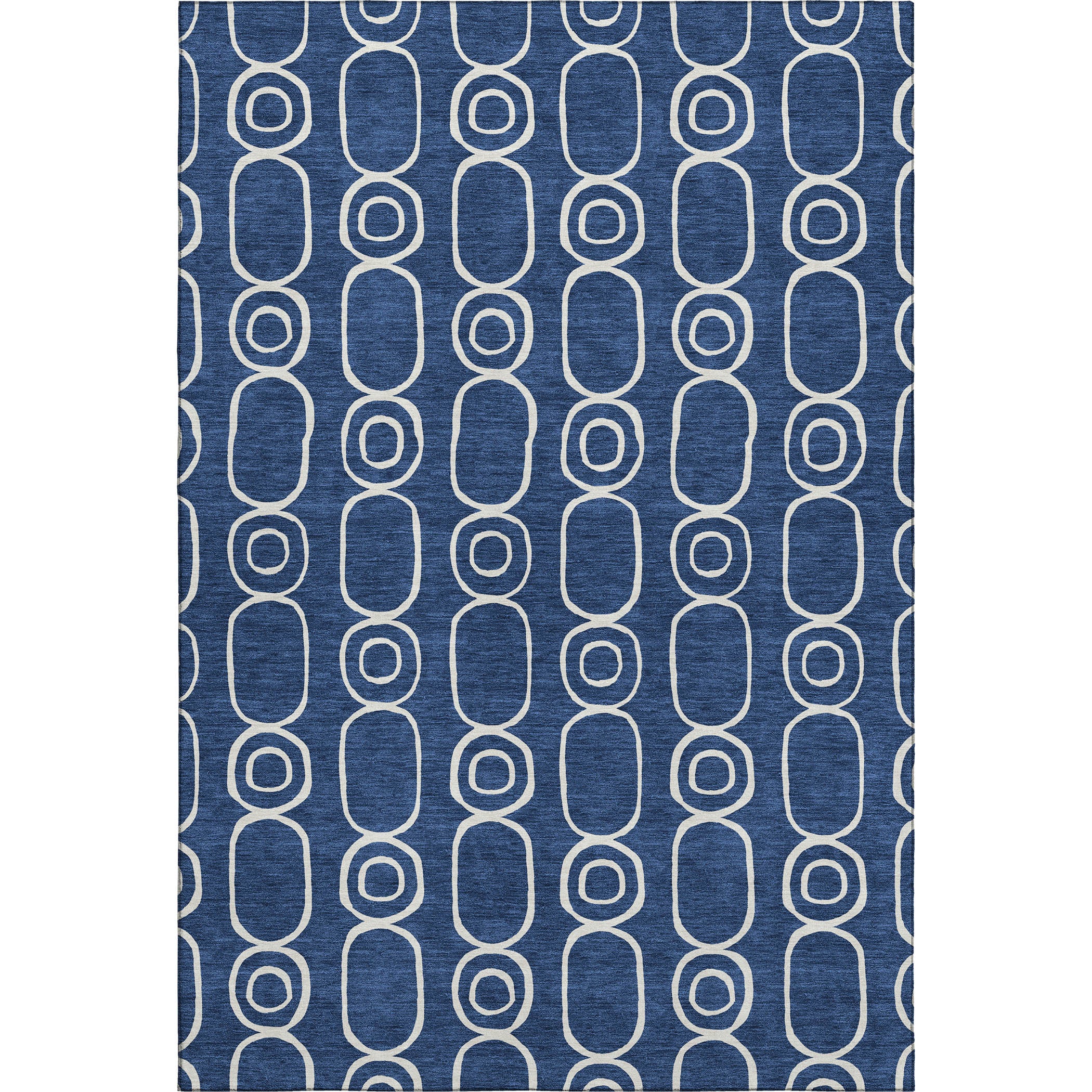 Luxury Washable Indoor/Outdoor Geometric TR6 Navy Blue Rug 2'6" x 3'10" #shape_Rectangle