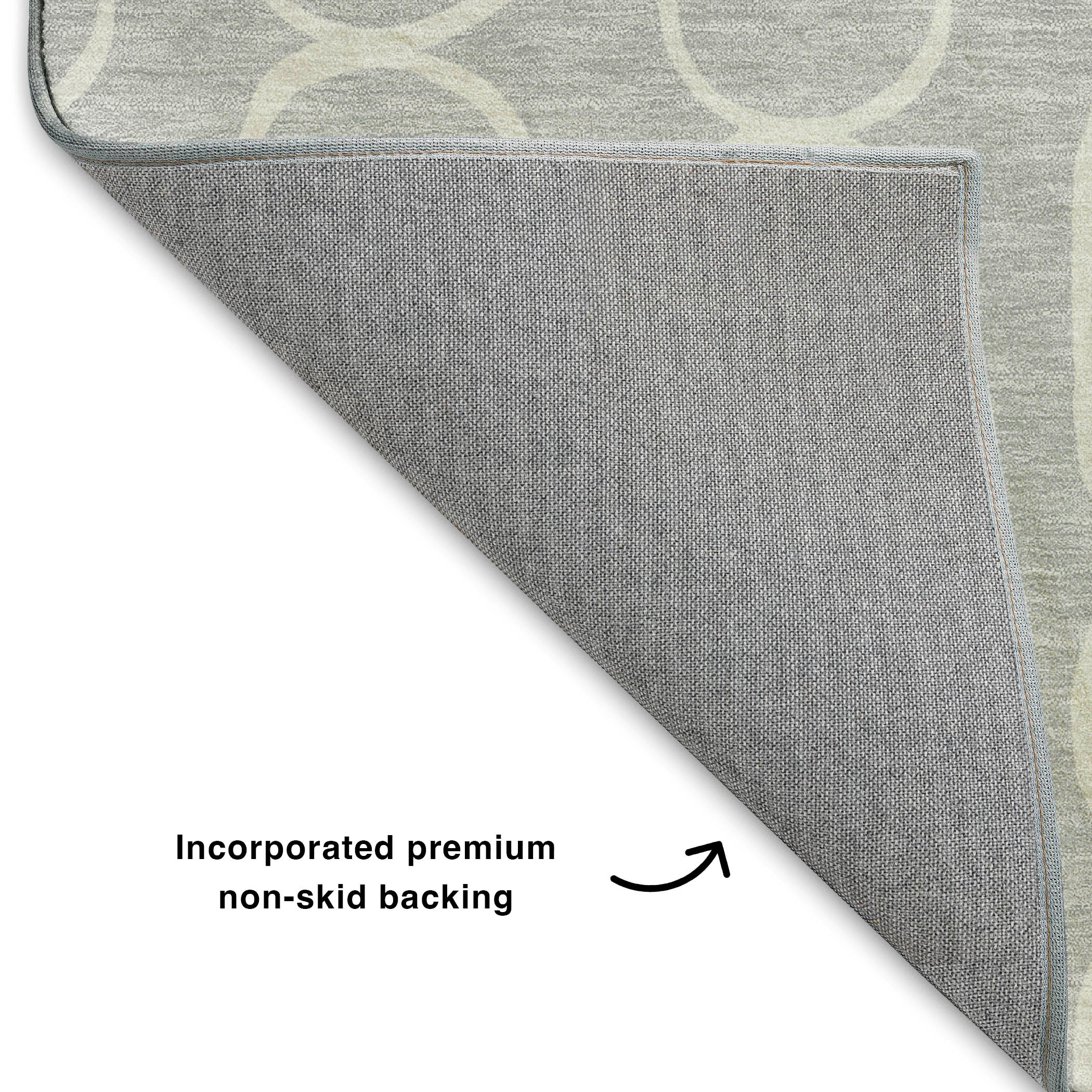 Luxury Washable Indoor/Outdoor Geometric TR6 Silver Gray Rug 1'8" x 2'6" #shape_Rectangle