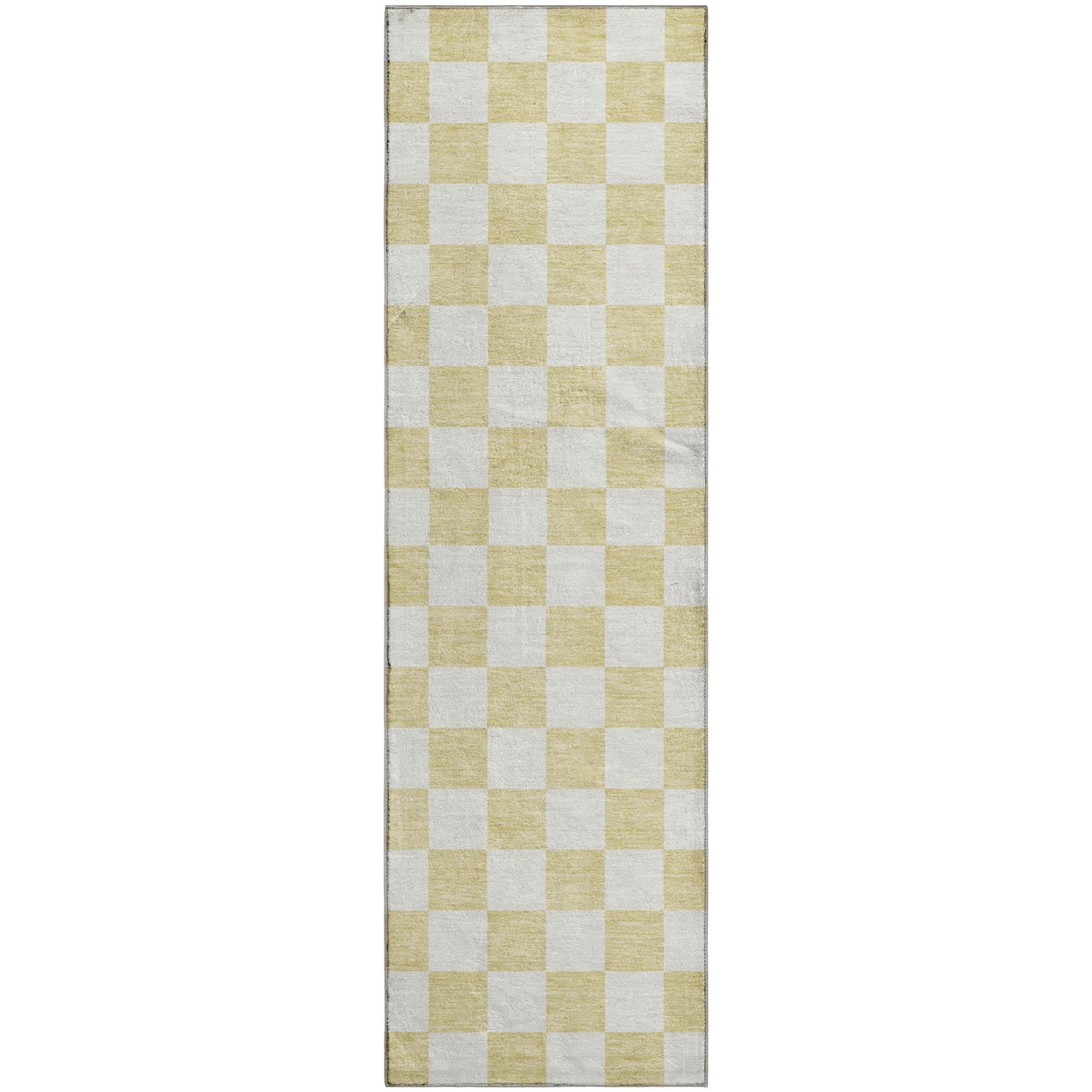 Luxury Washable Indoor/Outdoor Geometric TR7 Wheat Gold Rug 2'3" x 7'6" #shape_Runner
