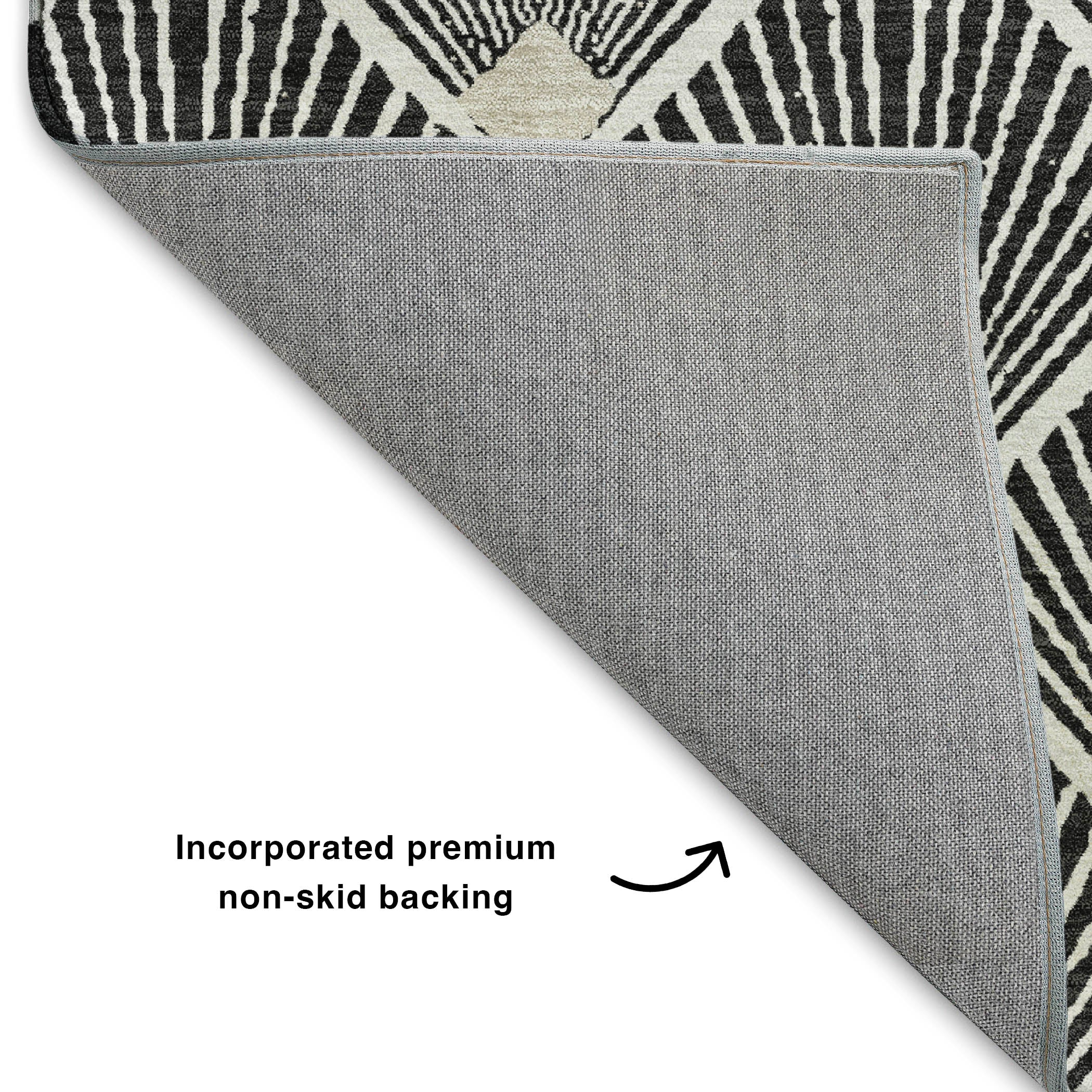 Luxury Washable Indoor/Outdoor Geometric TR9 Black Rug 1'8" x 2'6" #shape_Rectangle