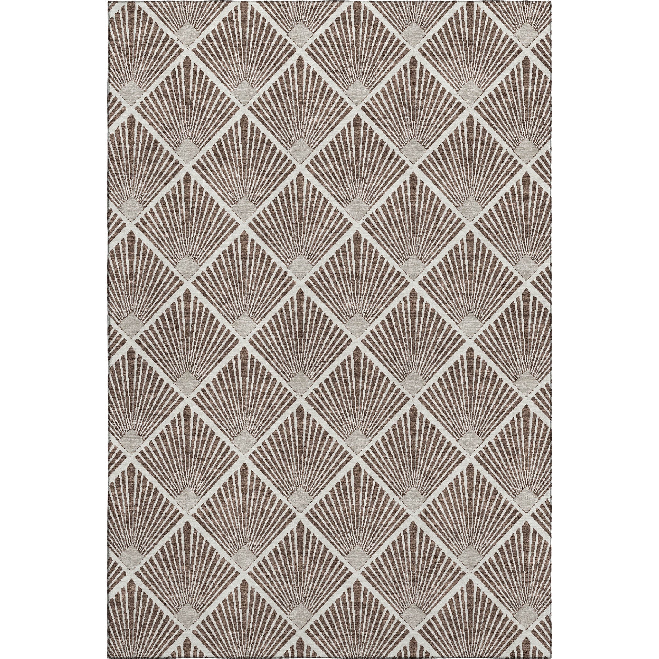 Luxury Washable Indoor/Outdoor Geometric TR9 Brown Rug 2'6" x 3'10" #shape_Rectangle
