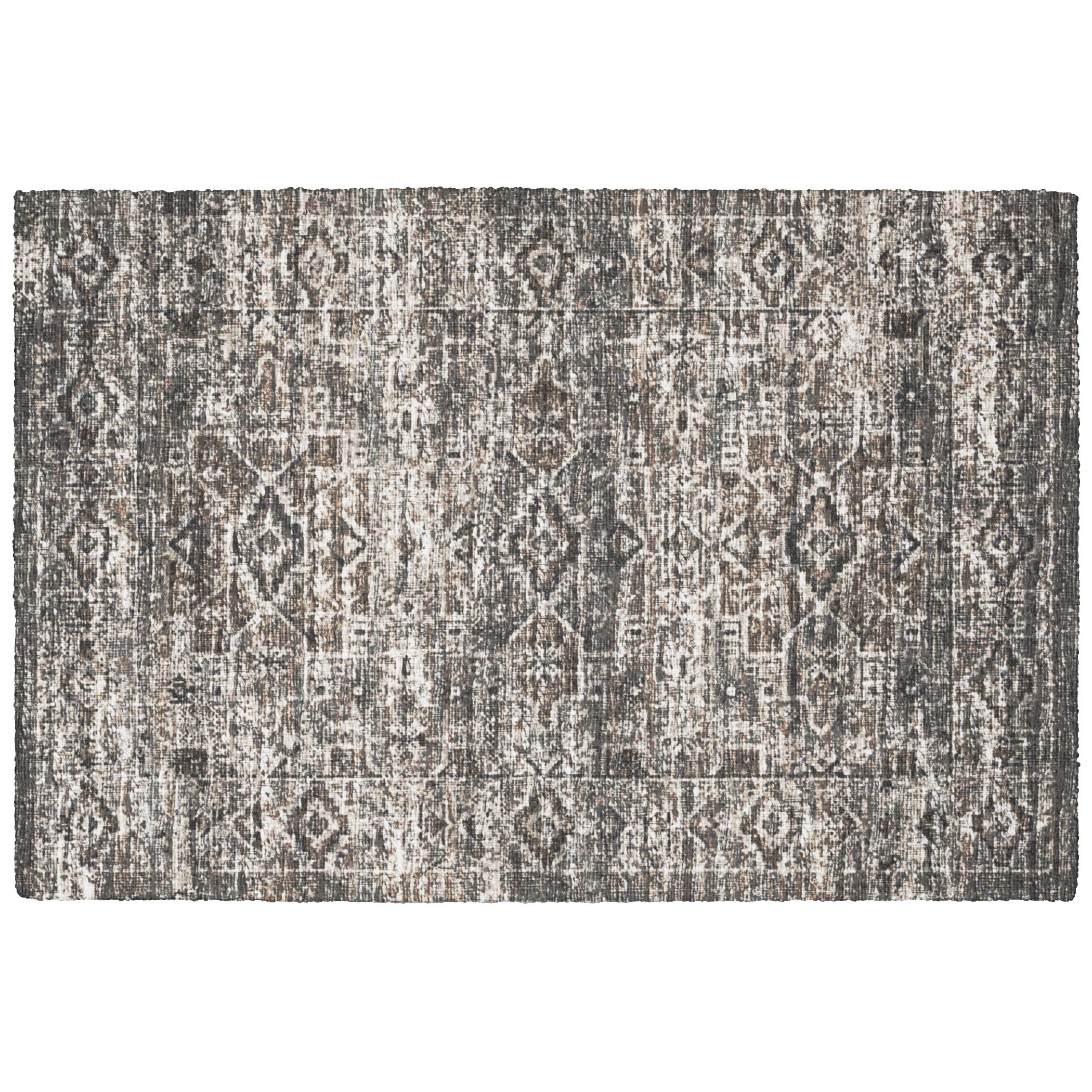 Indoor/Outdoor Traditional TU10 Gray Rug 1'8" x 2'6" #shape_Rectangle