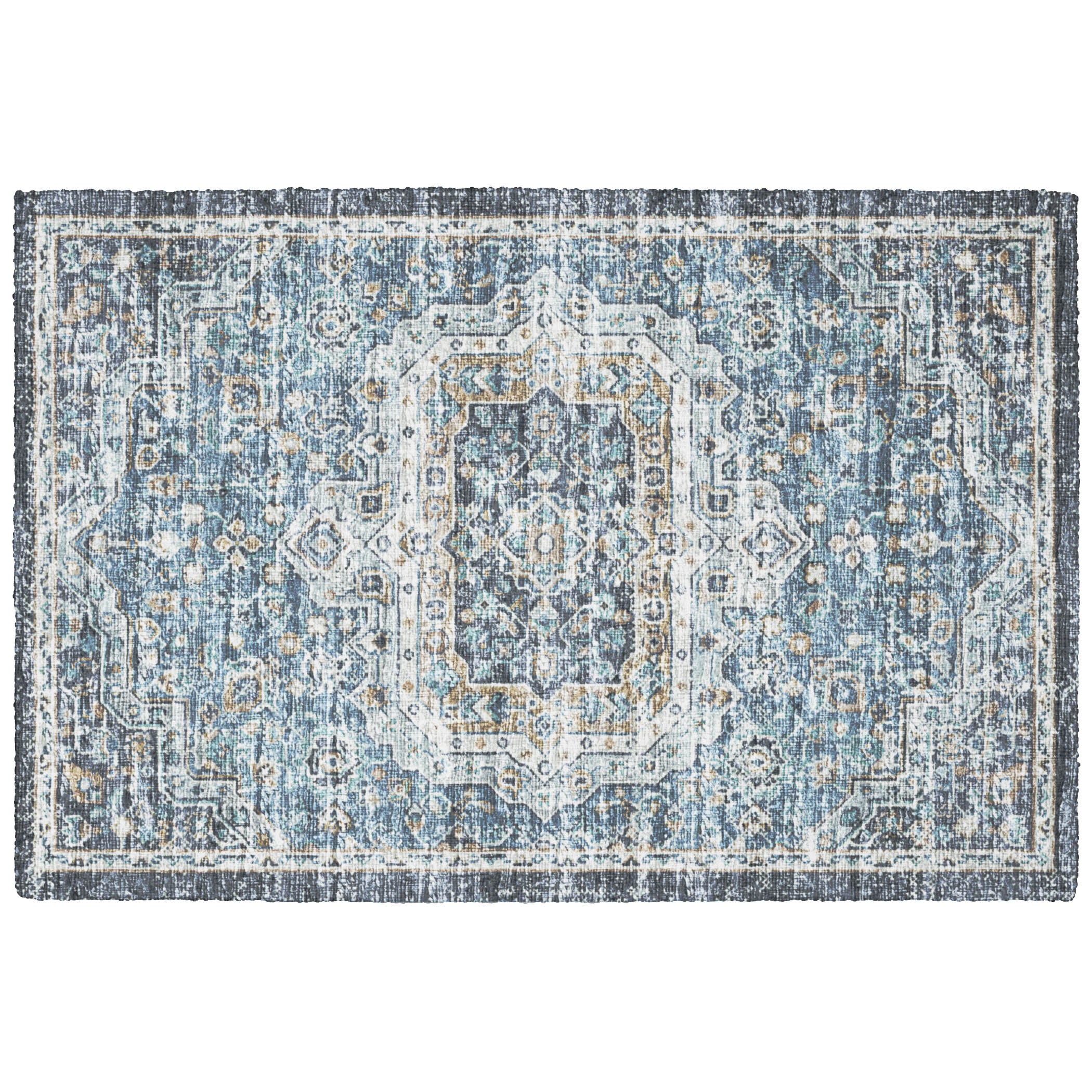 Indoor/Outdoor Traditional TU4 Blue Rug 1'8" x 2'6" #shape_Rectangle