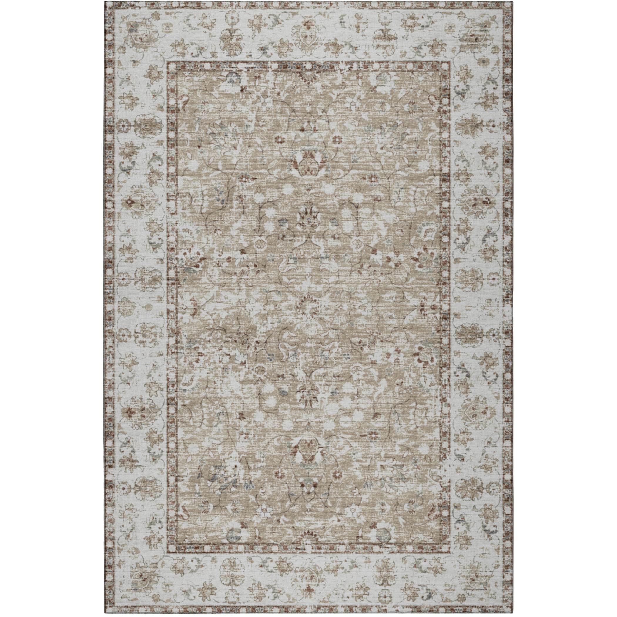 Indoor/Outdoor Traditional TU5 Taupe Brown Rug 3' x 5' #shape_Rectangle