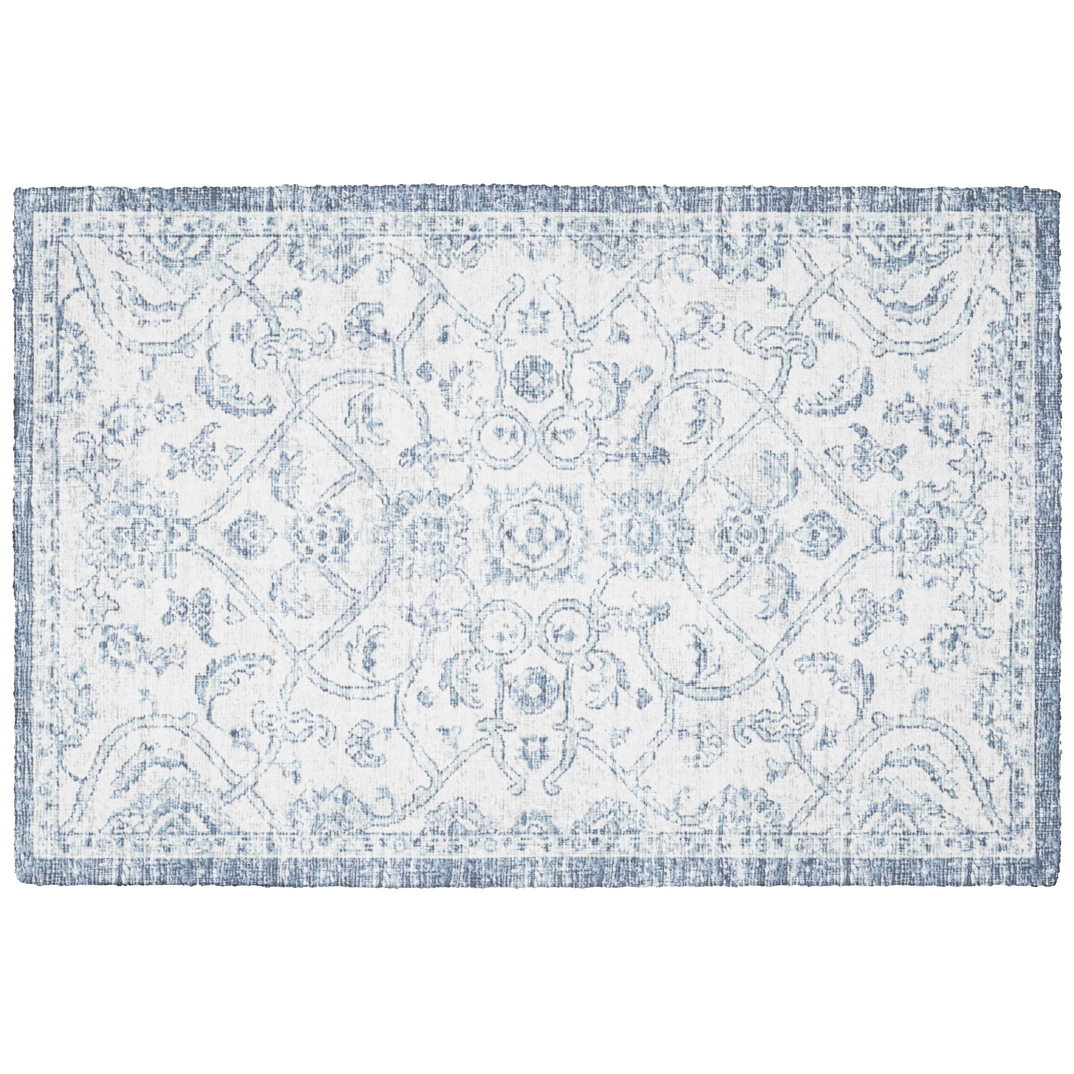Indoor/Outdoor Traditional TU8 Denim Blue Rug 1'8" x 2'6" #shape_Rectangle
