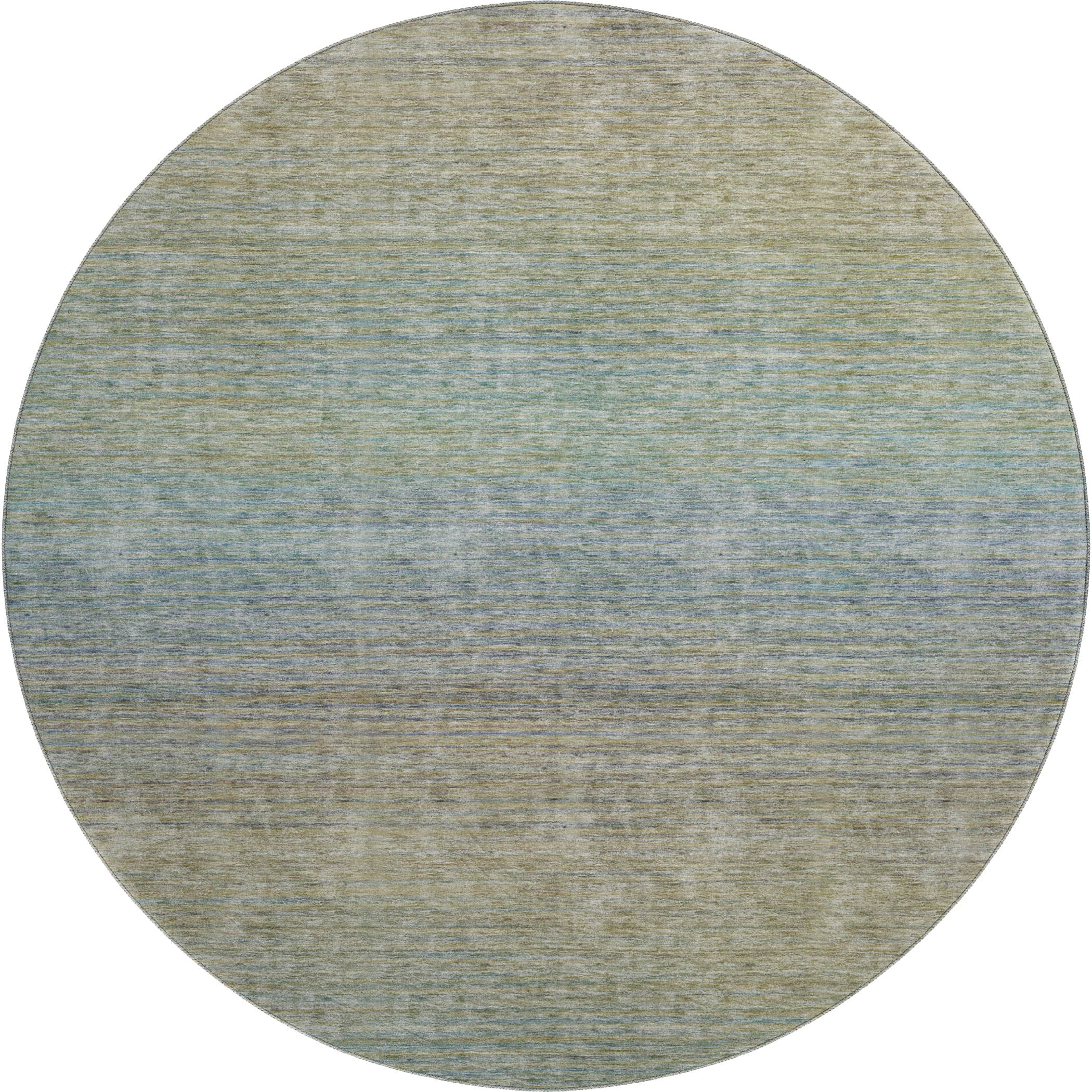 Luxury Washable Indoor/Outdoor Transitional TV11 Blue Rug 8' x 8' #shape_Round