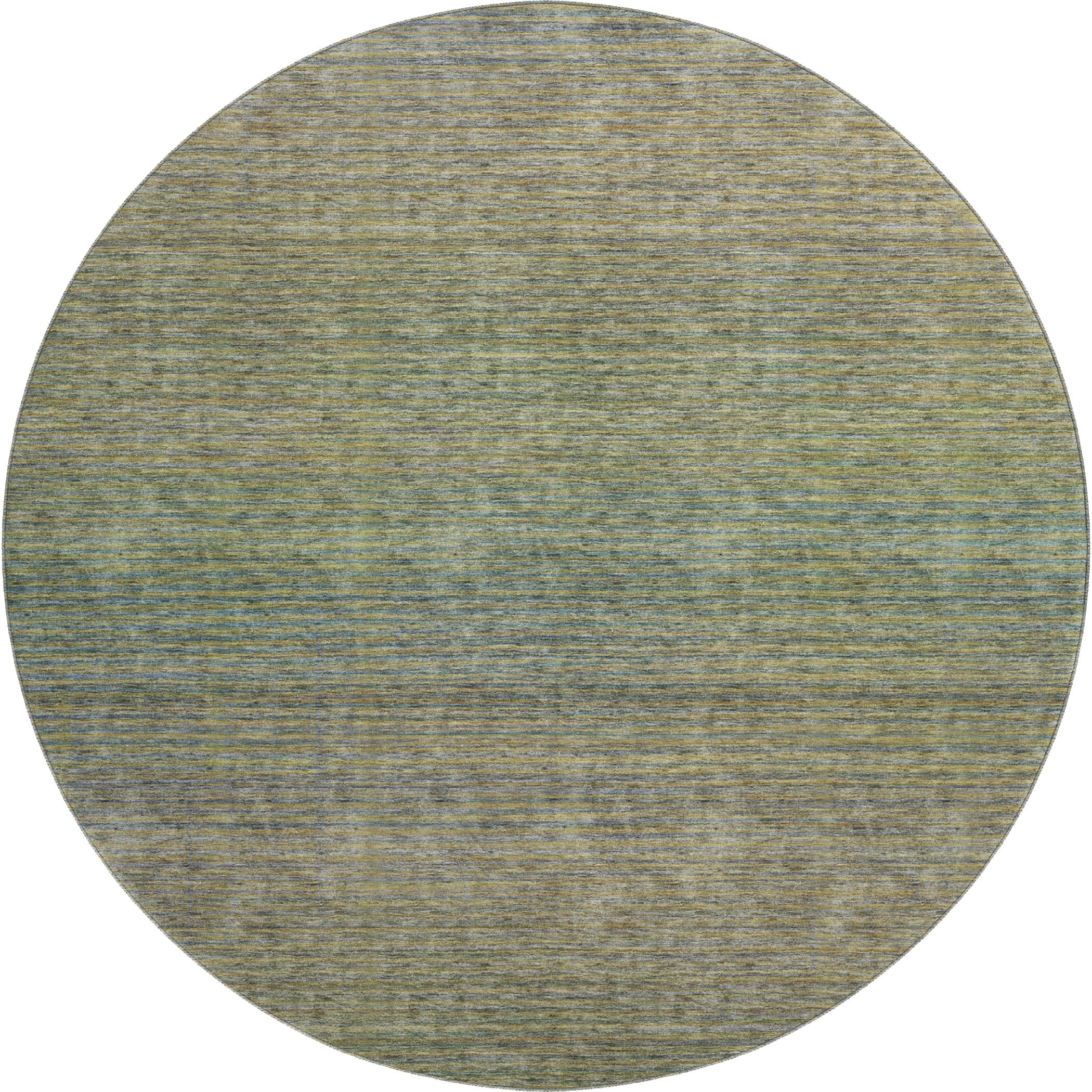 Luxury Washable Indoor/Outdoor Transitional TV11 Fern Green Rug 8' x 8' #shape_Round
