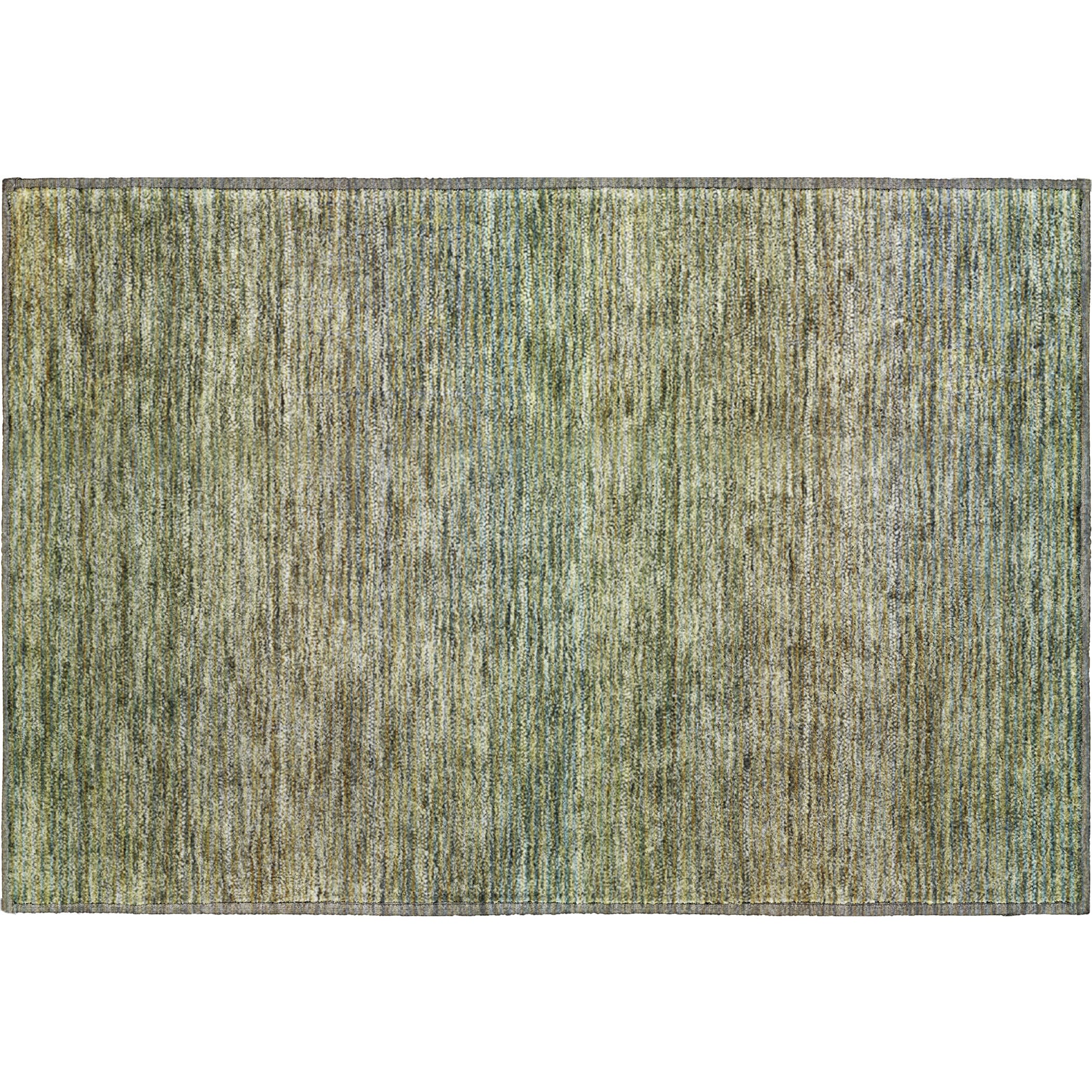 Luxury Washable Indoor/Outdoor Transitional TV11 Fern Green Rug 1'8" x 2'6" #shape_Rectangle