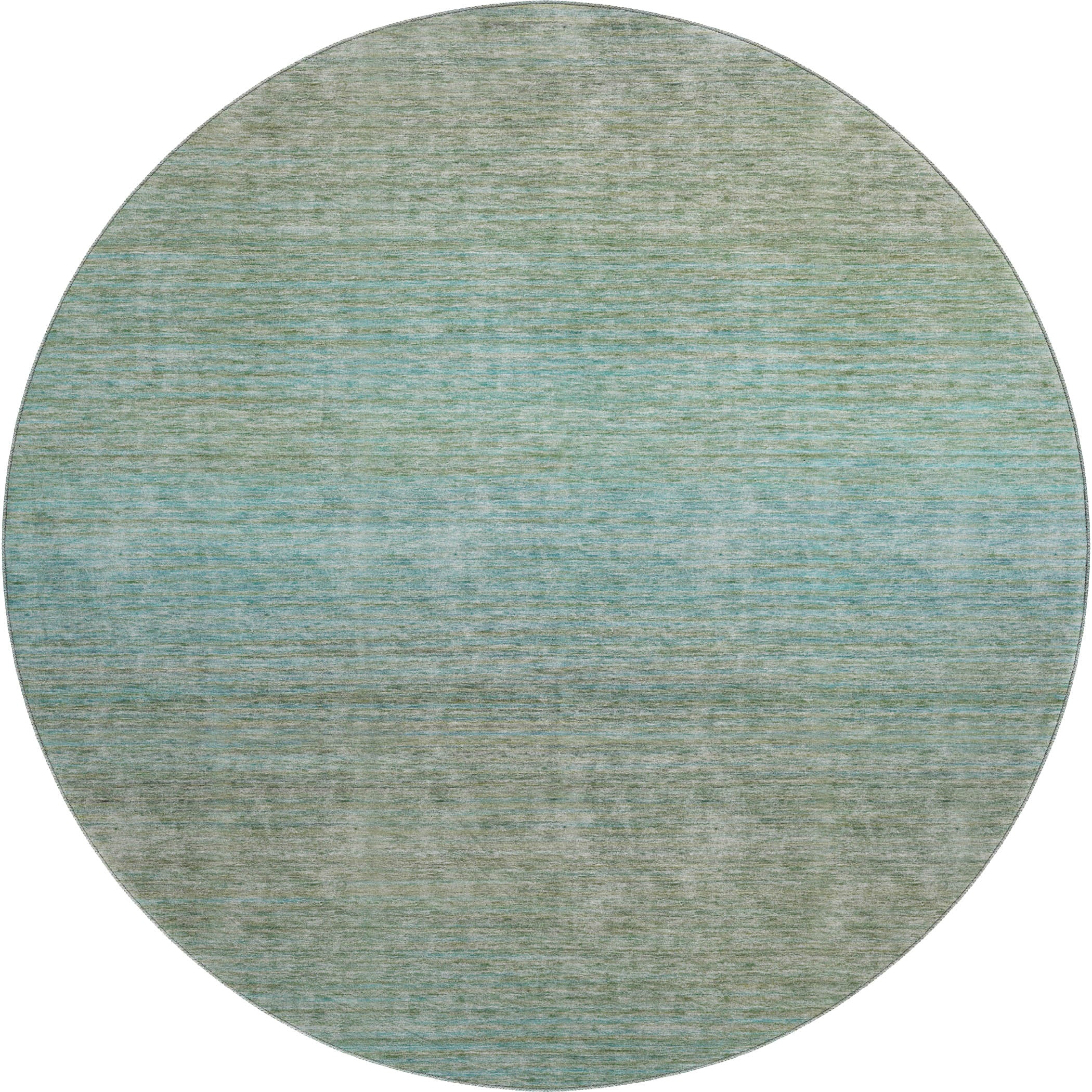 Luxury Washable Indoor/Outdoor Transitional TV11 Teal Rug 8' x 8' #shape_Round