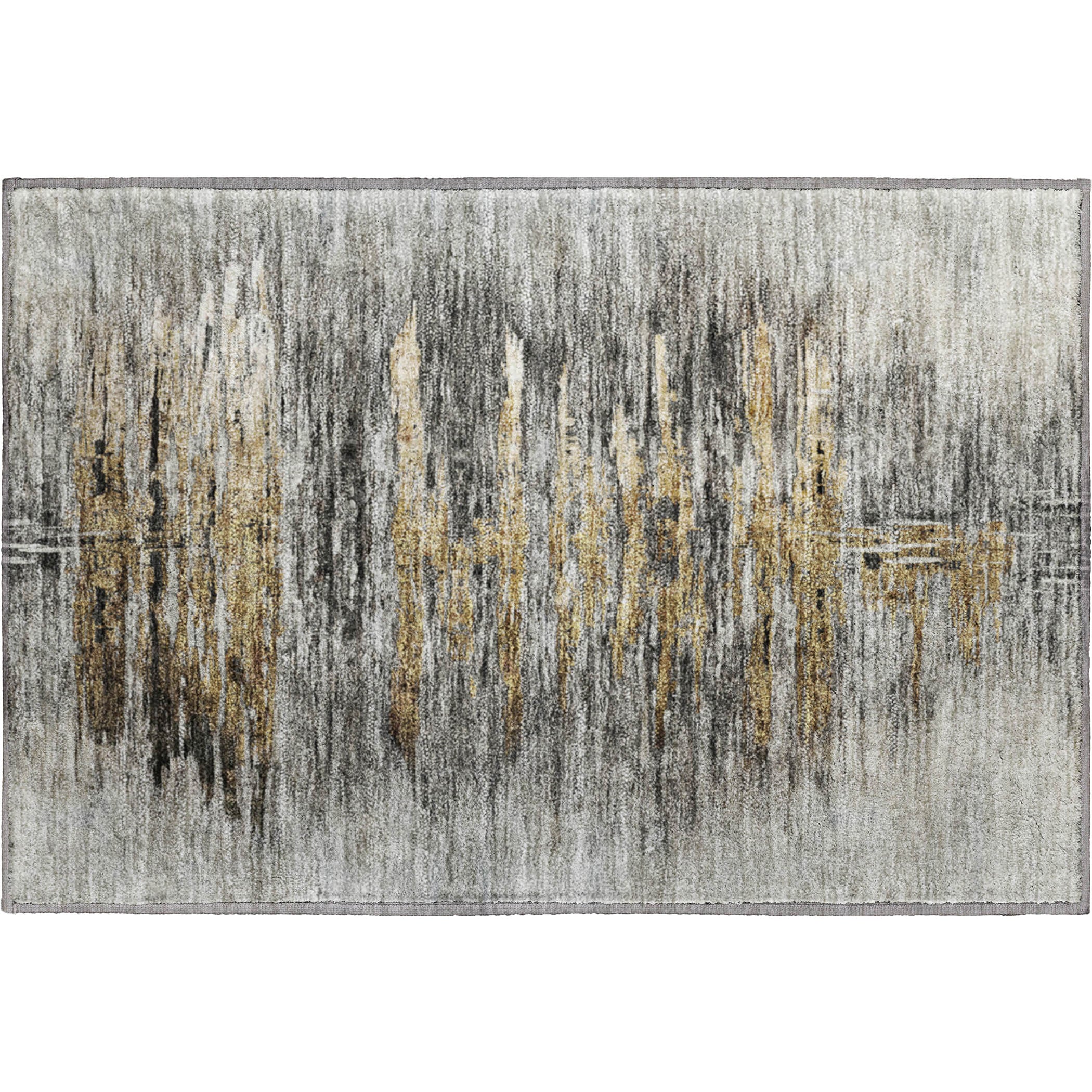 Luxury Washable Indoor/Outdoor Transitional TV14 Gray Rug 1'8" x 2'6" #shape_Rectangle