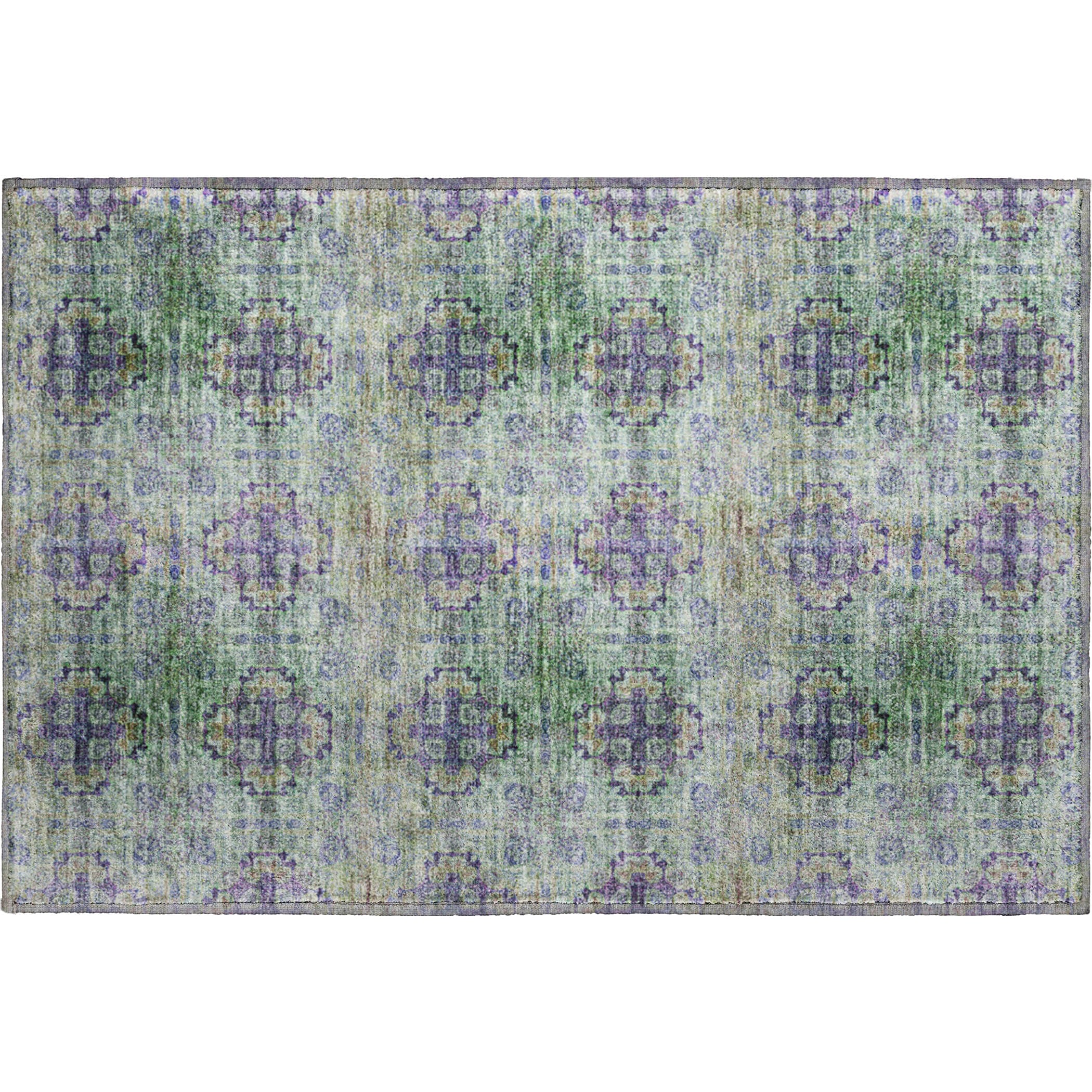 Luxury Washable Indoor/Outdoor Transitional TV16 Purple Rug 1'8" x 2'6" #shape_Rectangle