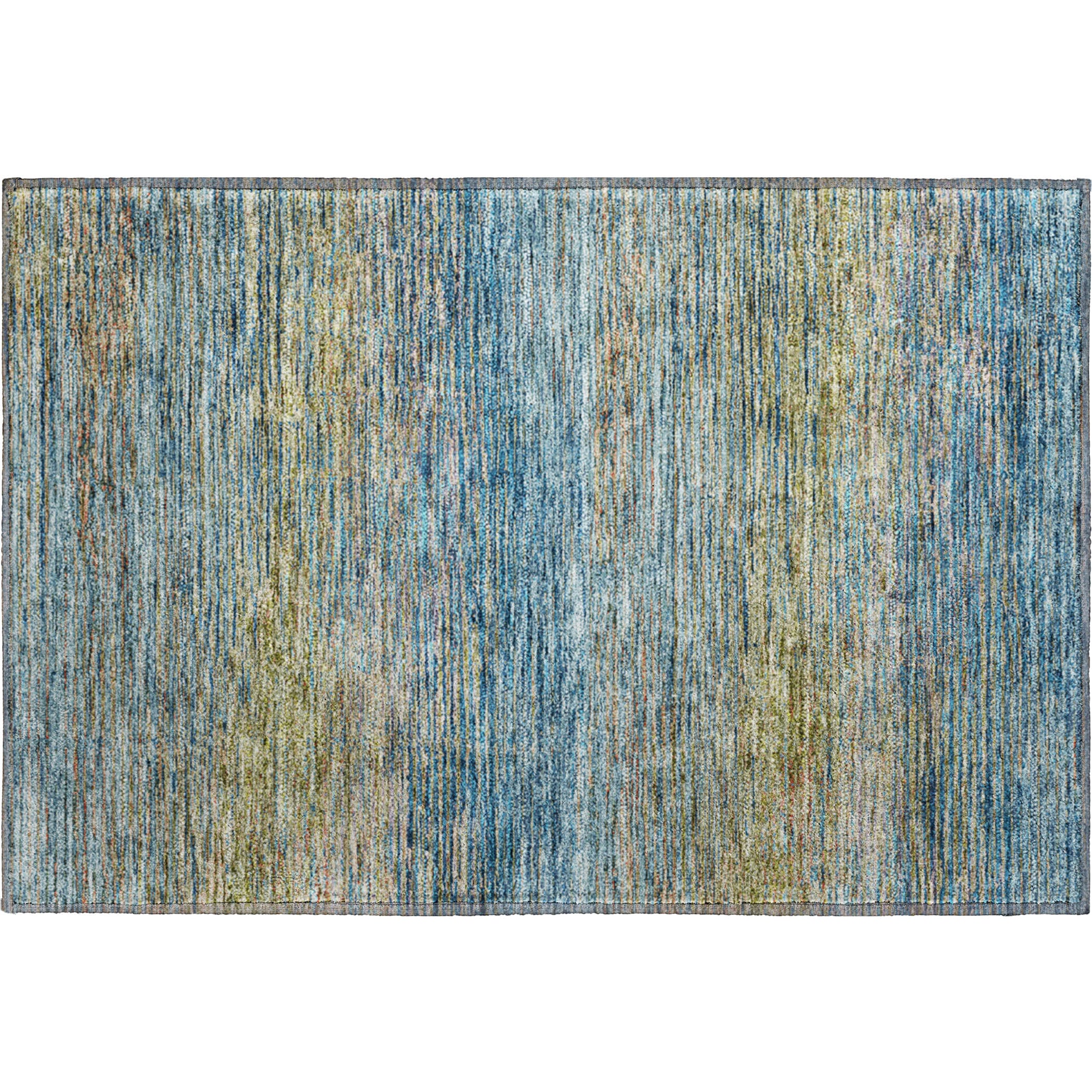 Luxury Washable Indoor/Outdoor Transitional TV1 Denim Blue Rug 1'8" x 2'6" #shape_Rectangle