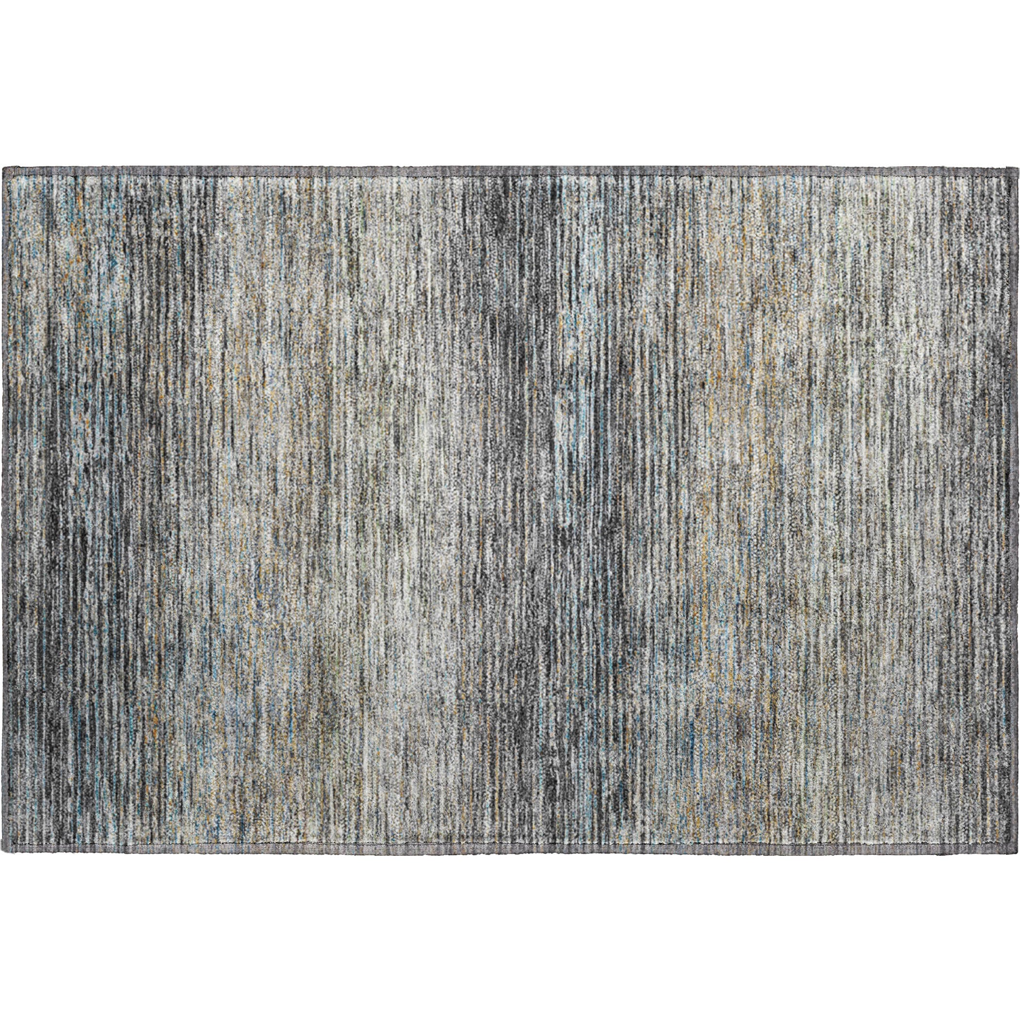 Luxury Washable Indoor/Outdoor Transitional TV1 Granite Gray Rug 1'8" x 2'6" #shape_Rectangle