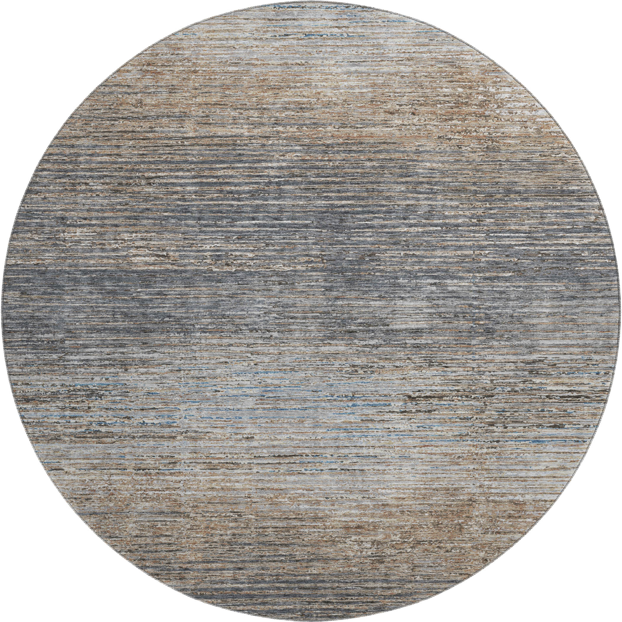 Luxury Washable Indoor/Outdoor Transitional TV1 Pewter Gray Rug 8' x 8' #shape_Round