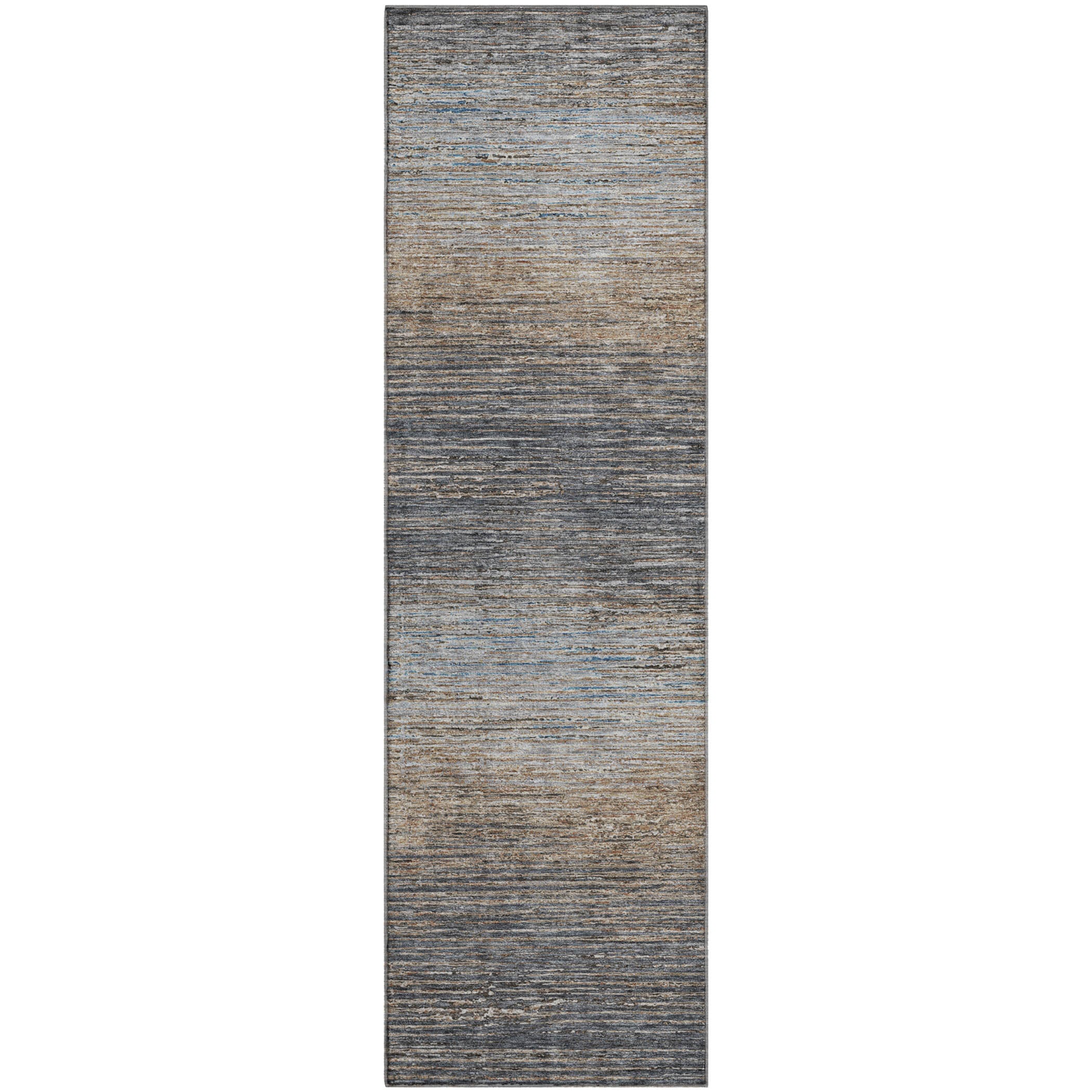 Luxury Washable Indoor/Outdoor Transitional TV1 Pewter Gray Rug 2'3" x 7'6" #shape_Runner