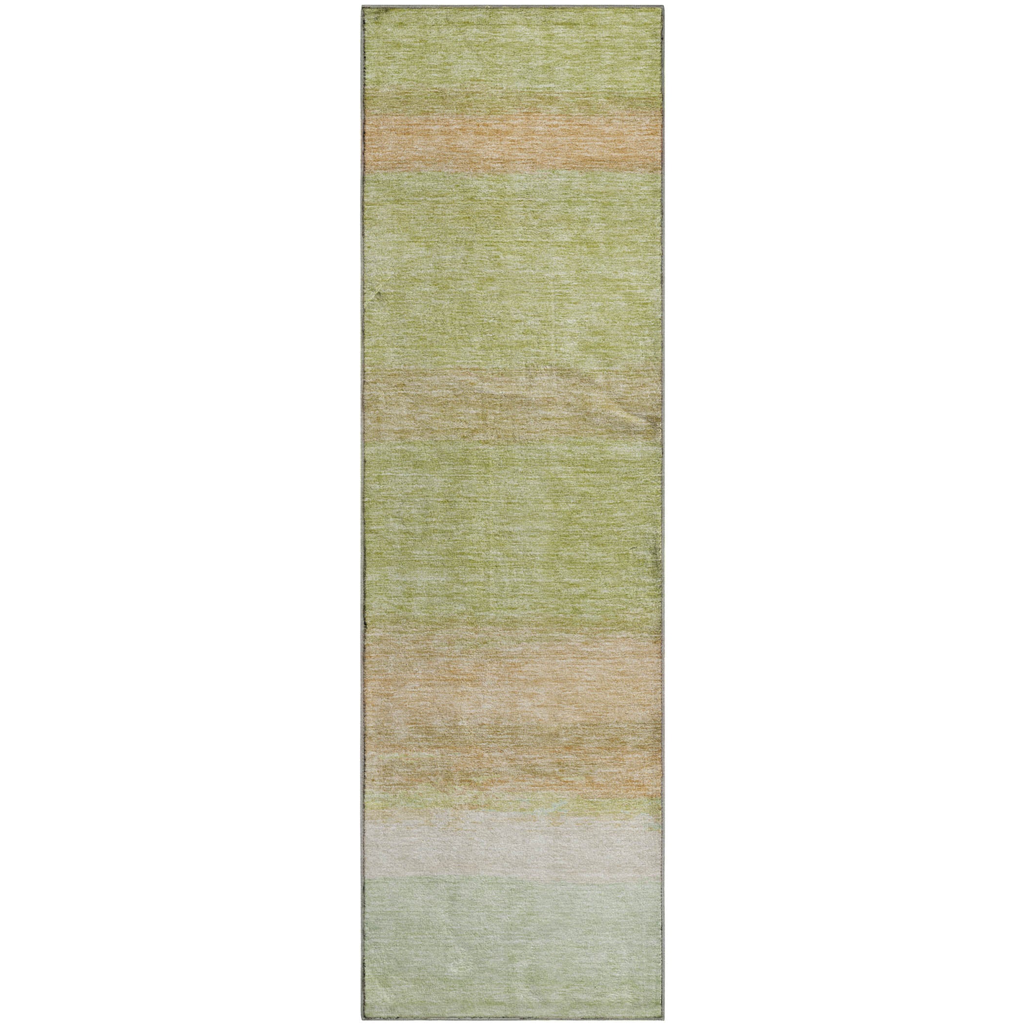 Luxury Washable Indoor/Outdoor Transitional TV2 Aloe Green Rug 2'3" x 7'6" #shape_Runner