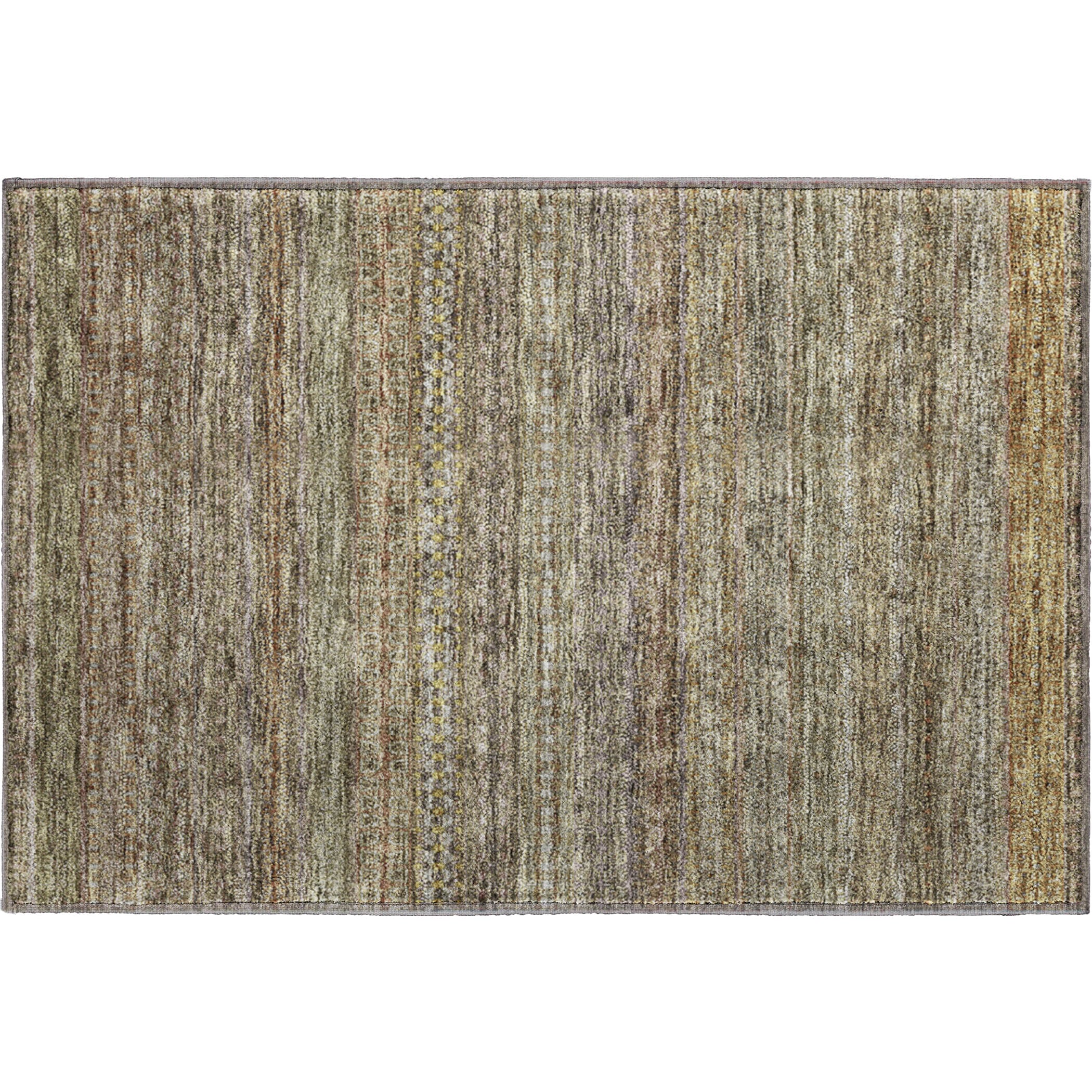 Luxury Washable Indoor/Outdoor Transitional TV3 Khaki Brown Rug 1'8" x 2'6" #shape_Rectangle