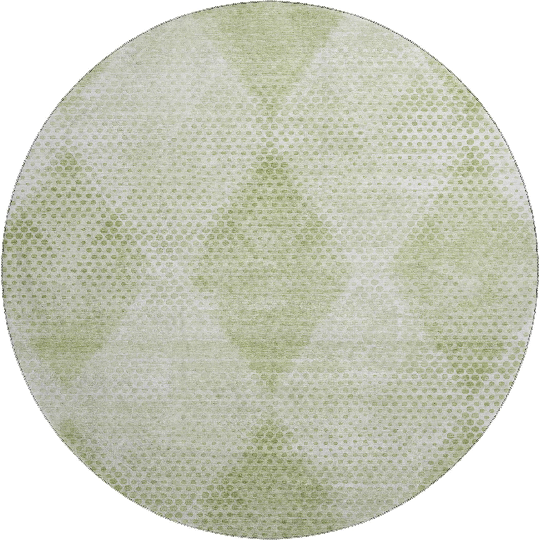 Luxury Washable Indoor/Outdoor Transitional TV4 Mint Green Rug 8' x 8' #shape_Round