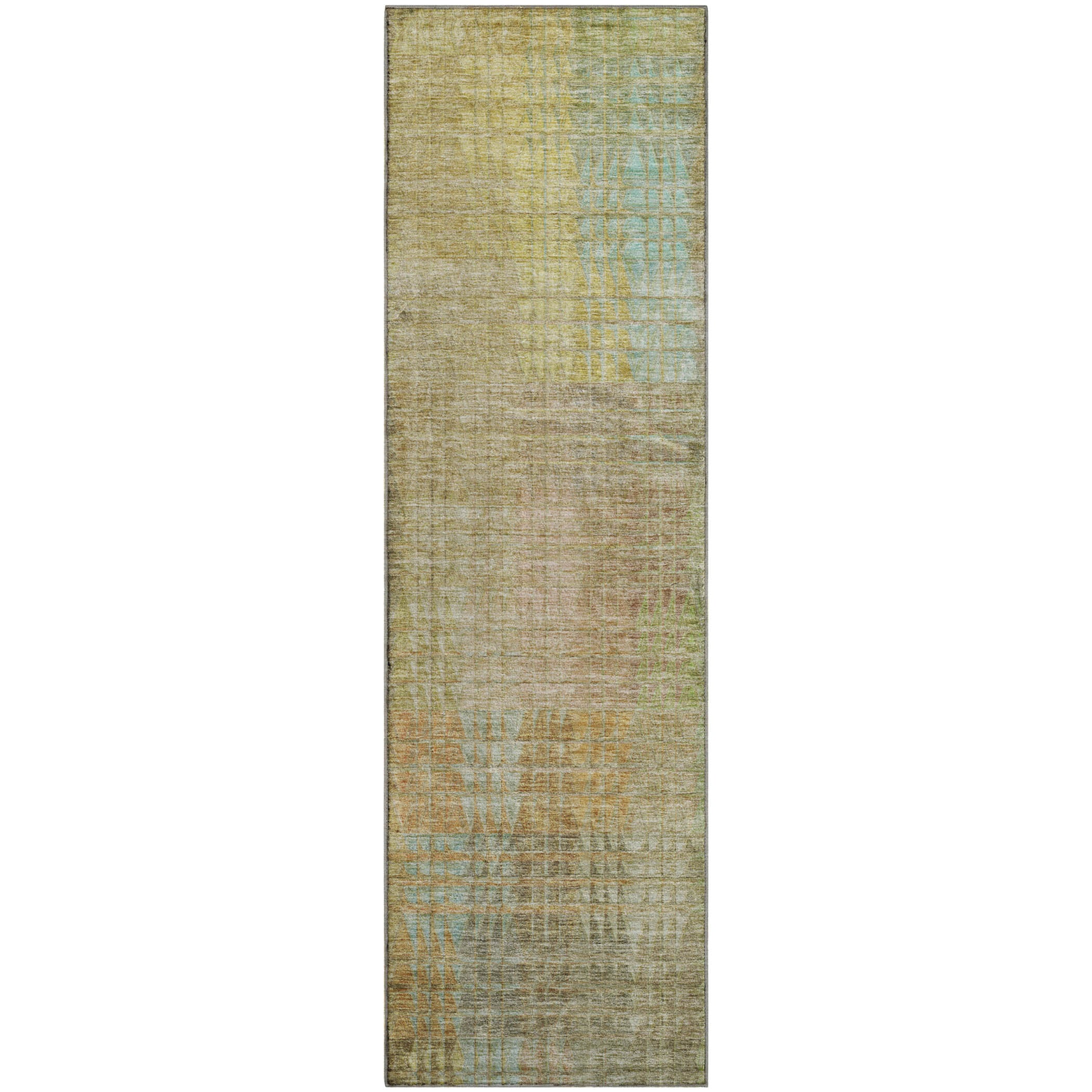 Luxury Washable Indoor/Outdoor Transitional TV6 Beige Brown Rug 2'3" x 7'6" #shape_Runner