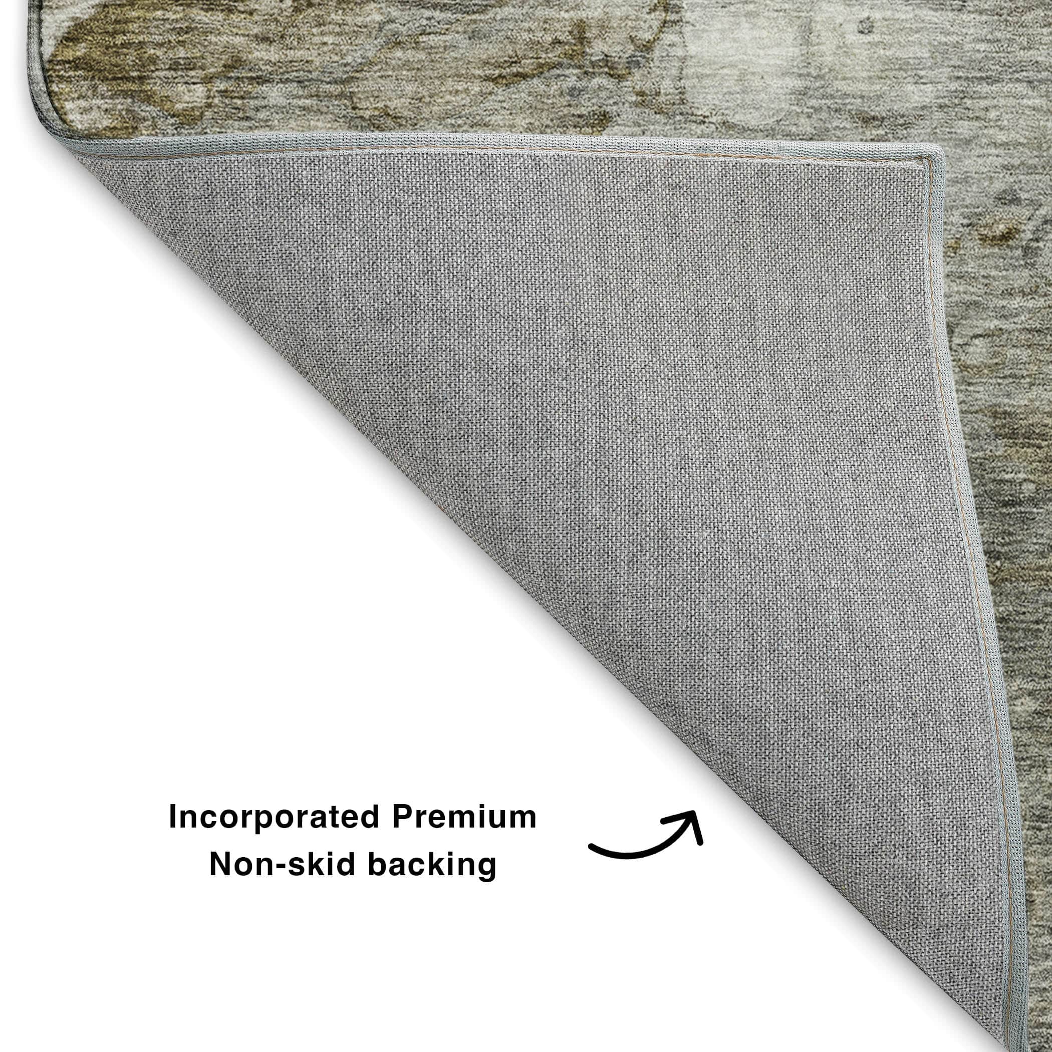 Luxury Washable Indoor/Outdoor Transitional TV7 Taupe Brown Rug 1'8" x 2'6" #shape_Rectangle