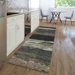 Luxury Washable Indoor/Outdoor Transitional TV8 Black Rug 2'3" x 7'6" #shape_Runner