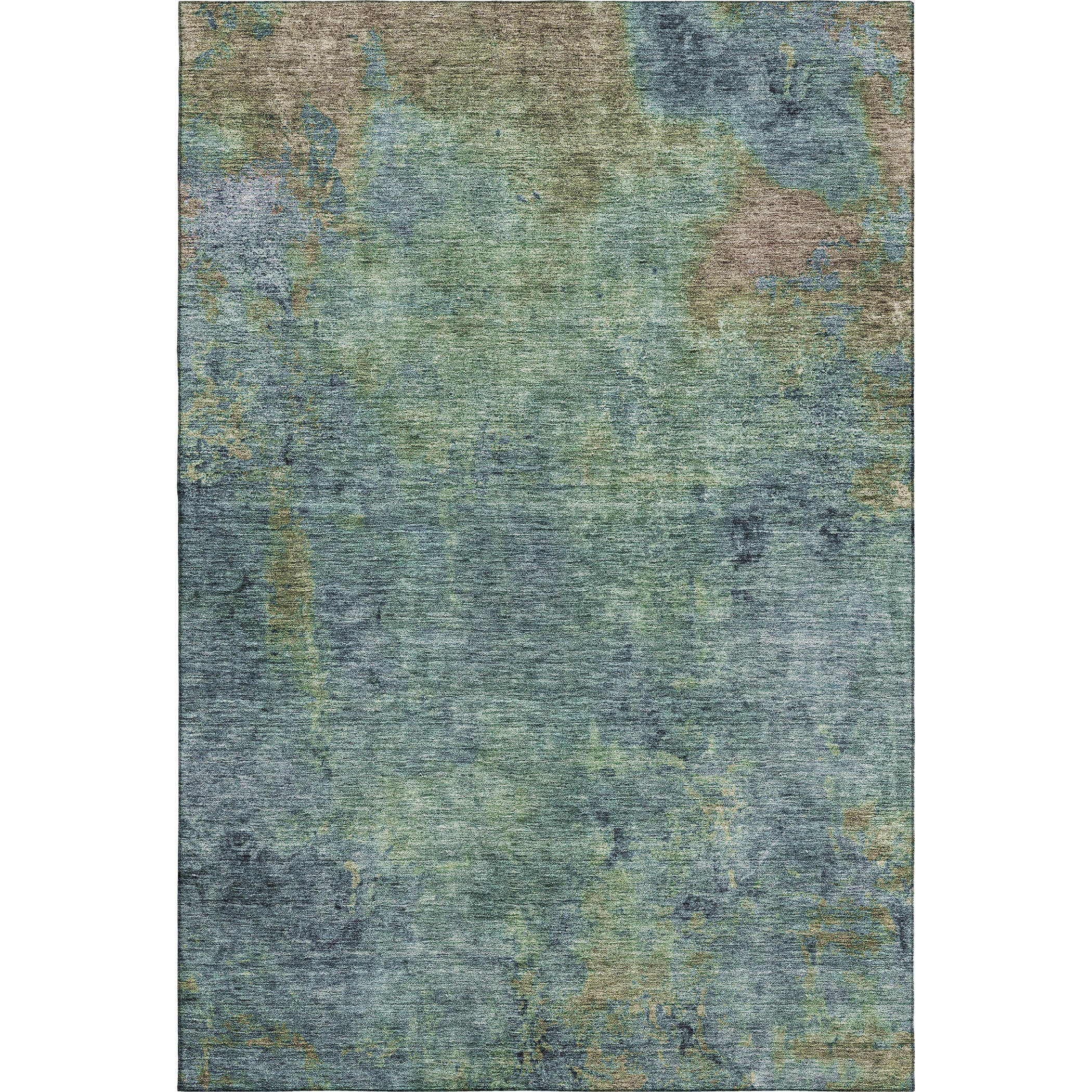 Luxury Washable Indoor/Outdoor Transitional TV9 Blue Rug 2'6" x 3'10" #shape_Rectangle