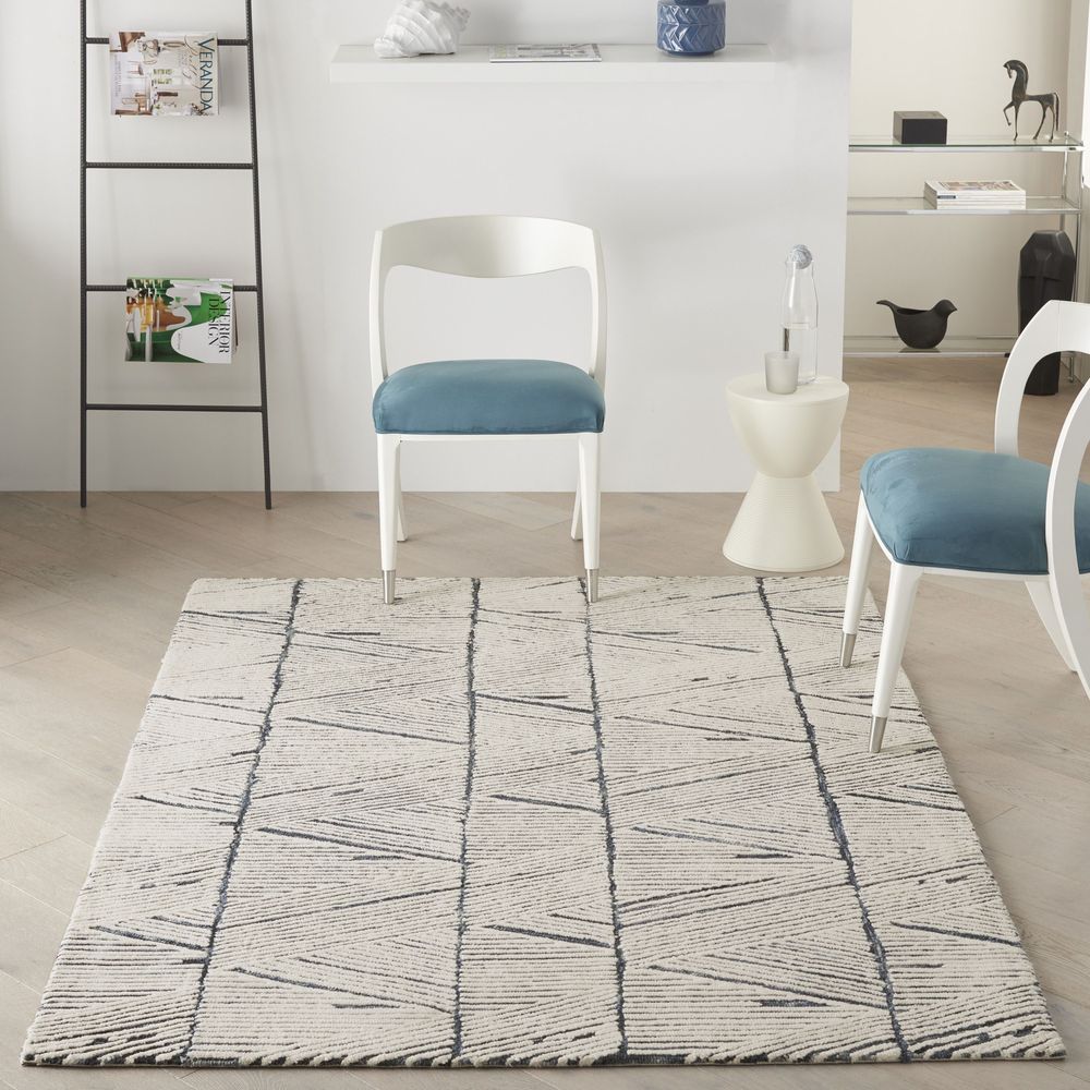Vail VAI01 White Blue Rugs #color_white blue