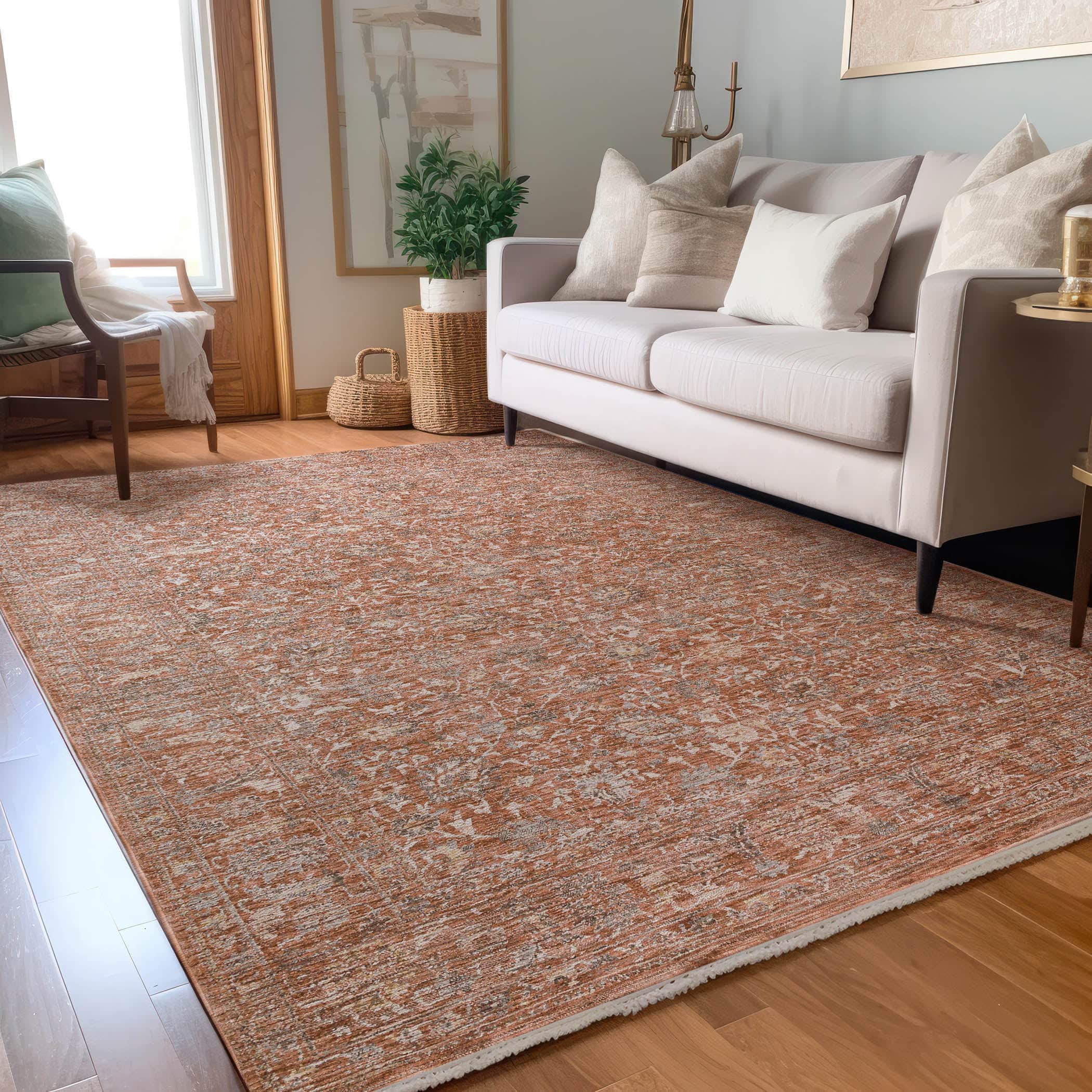 Traditional VI9 Paprika Orange Rug 1'8" x 2'6" #shape_Rectangle