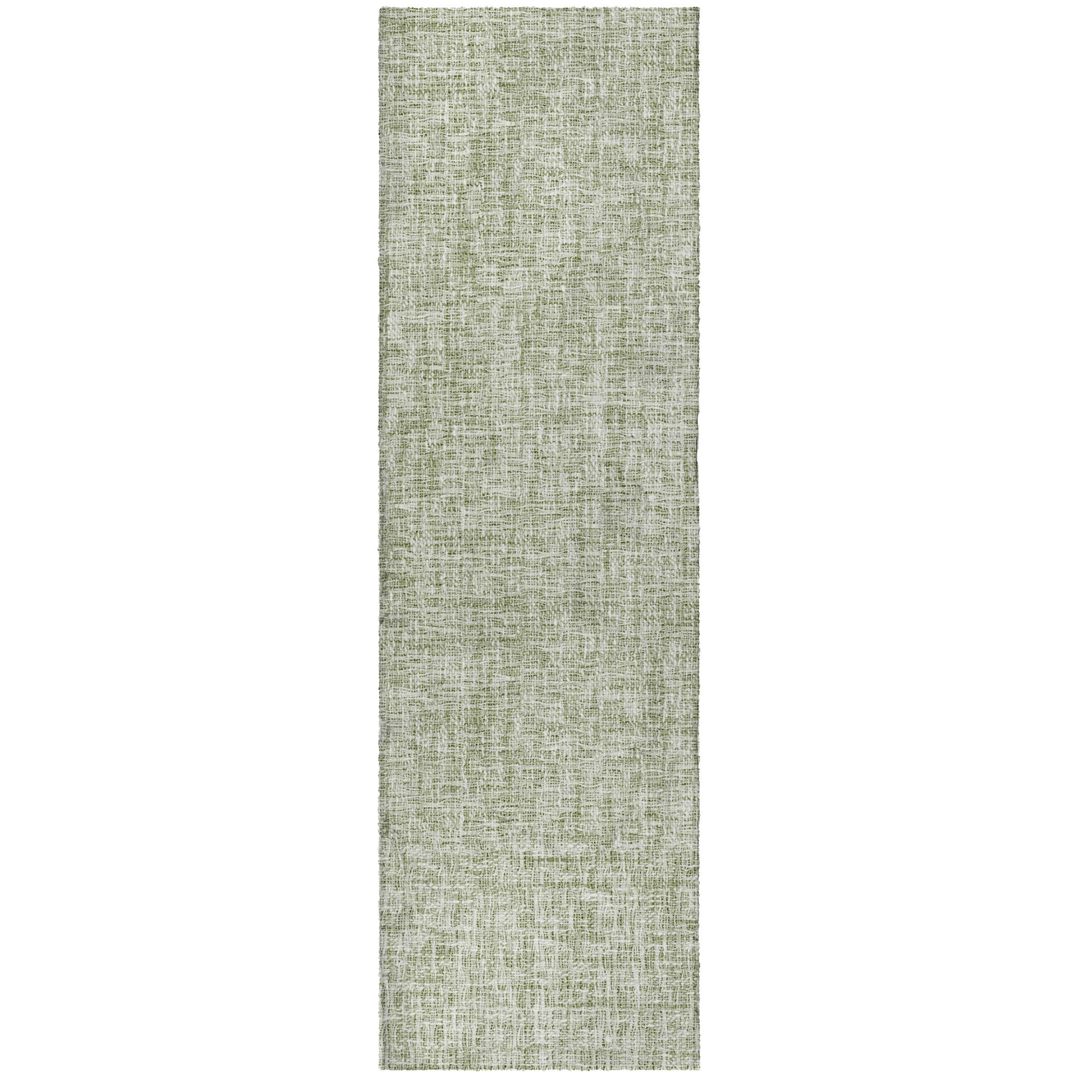 Luxury Washable Transitional VY1 Celery Green Rug 2'3" x 7'6" #shape_Runner