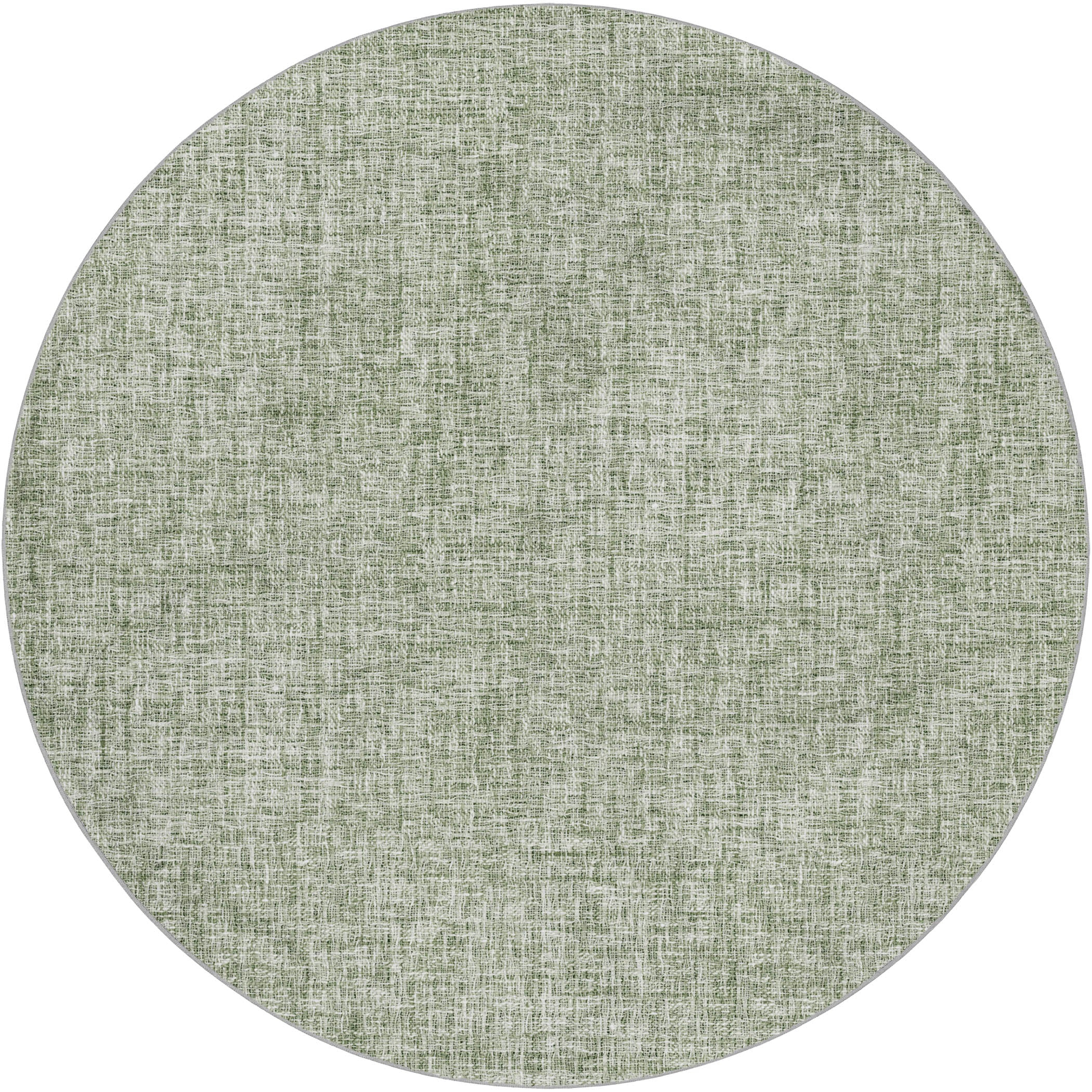 Luxury Washable Transitional VY1 Fern Green Rug 8' x 8' #shape_Round