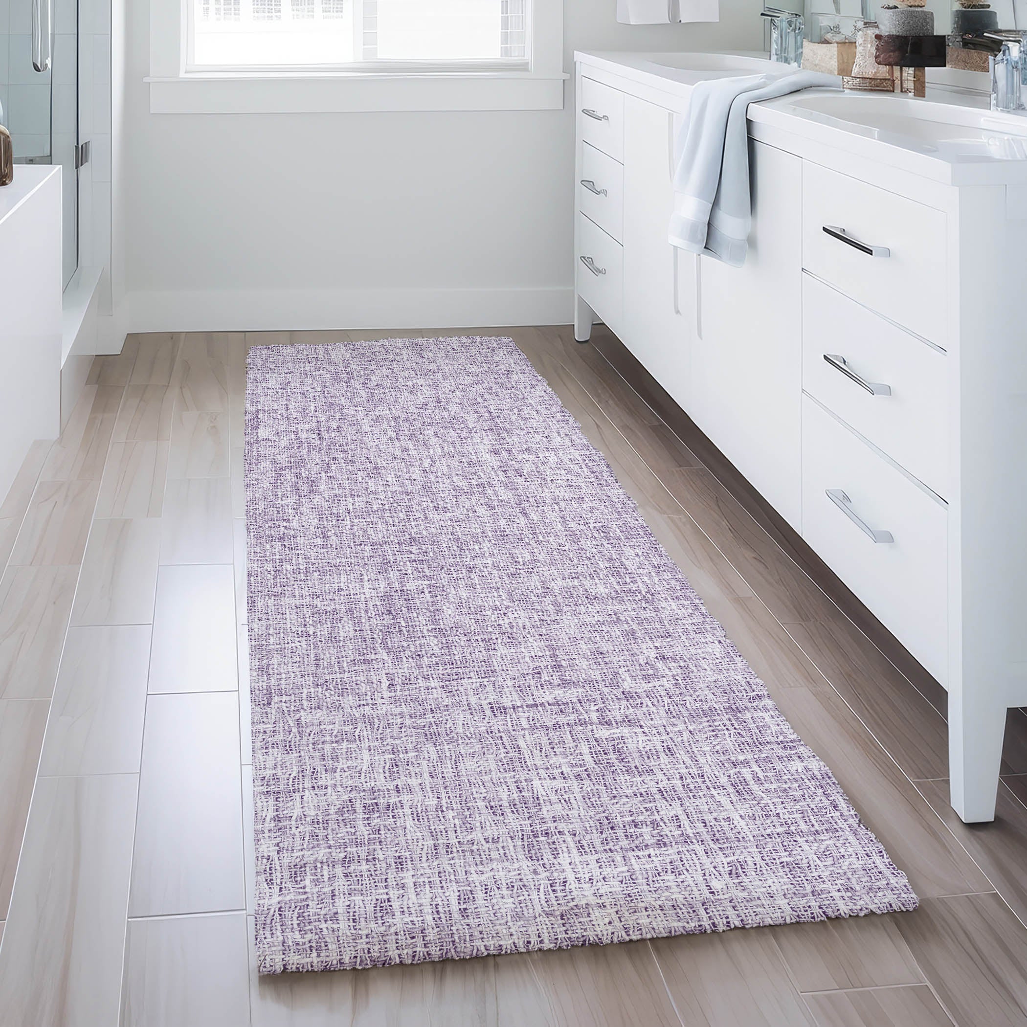 Luxury Washable Transitional VY1 Lavender Purple Rug 2'3" x 7'6" #shape_Runner