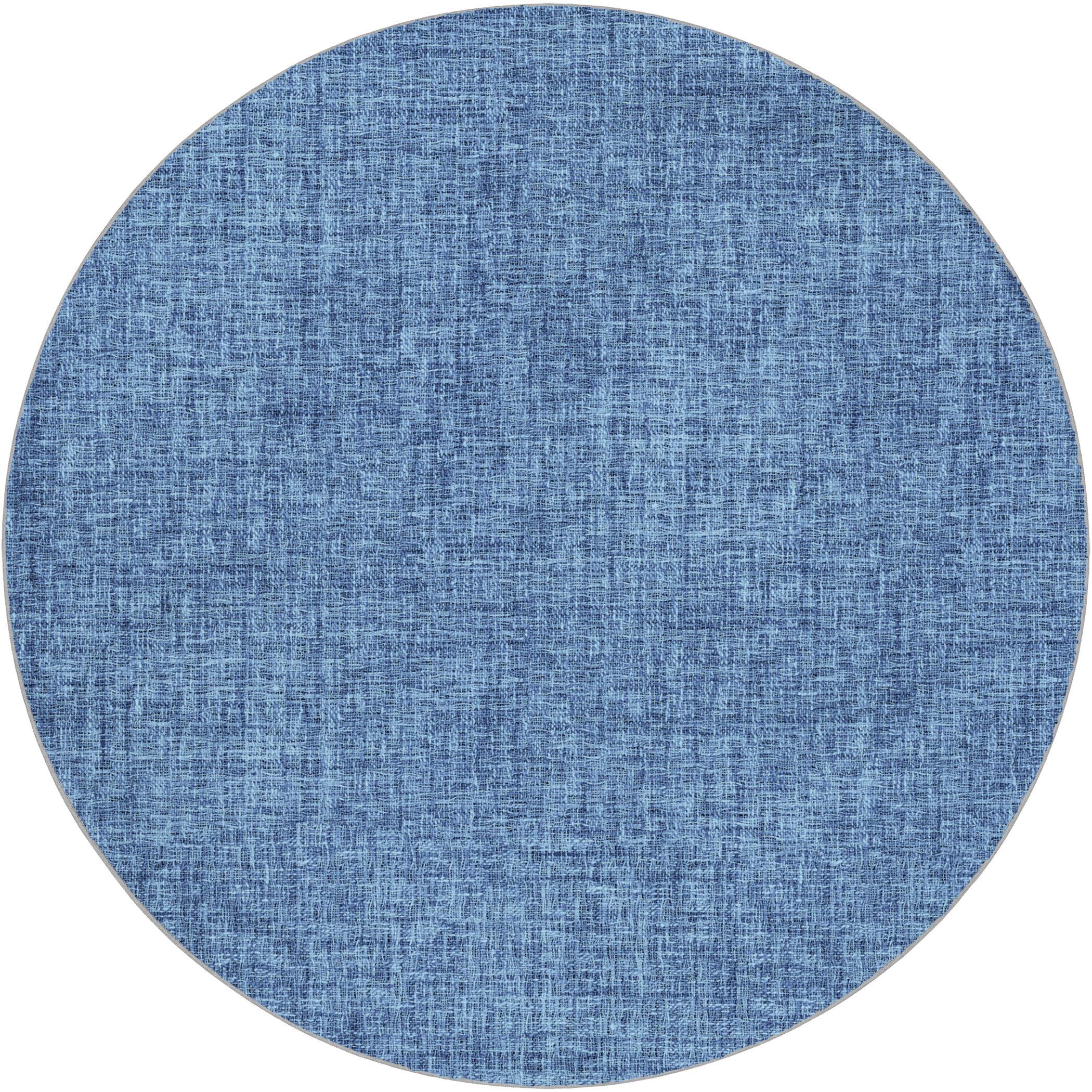 Luxury Washable Transitional VY1 Navy Blue Rug 8' x 8' #shape_Round