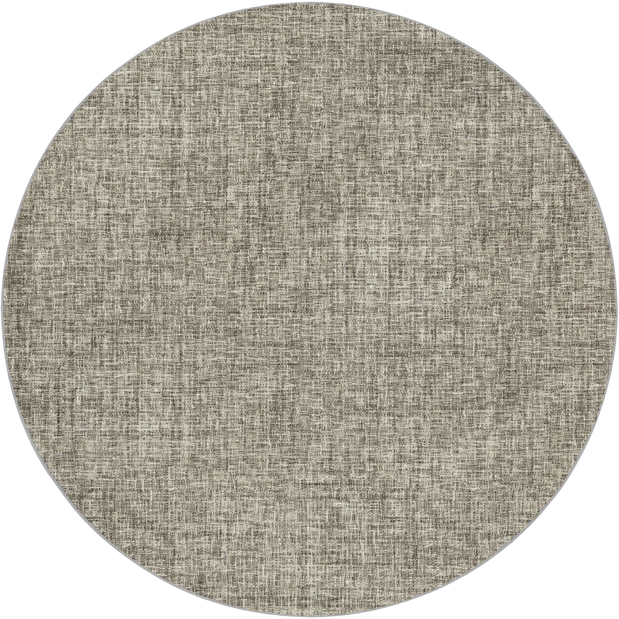 Luxury Washable Transitional VY1 Putty Ivory Rug 8' x 8' #shape_Round
