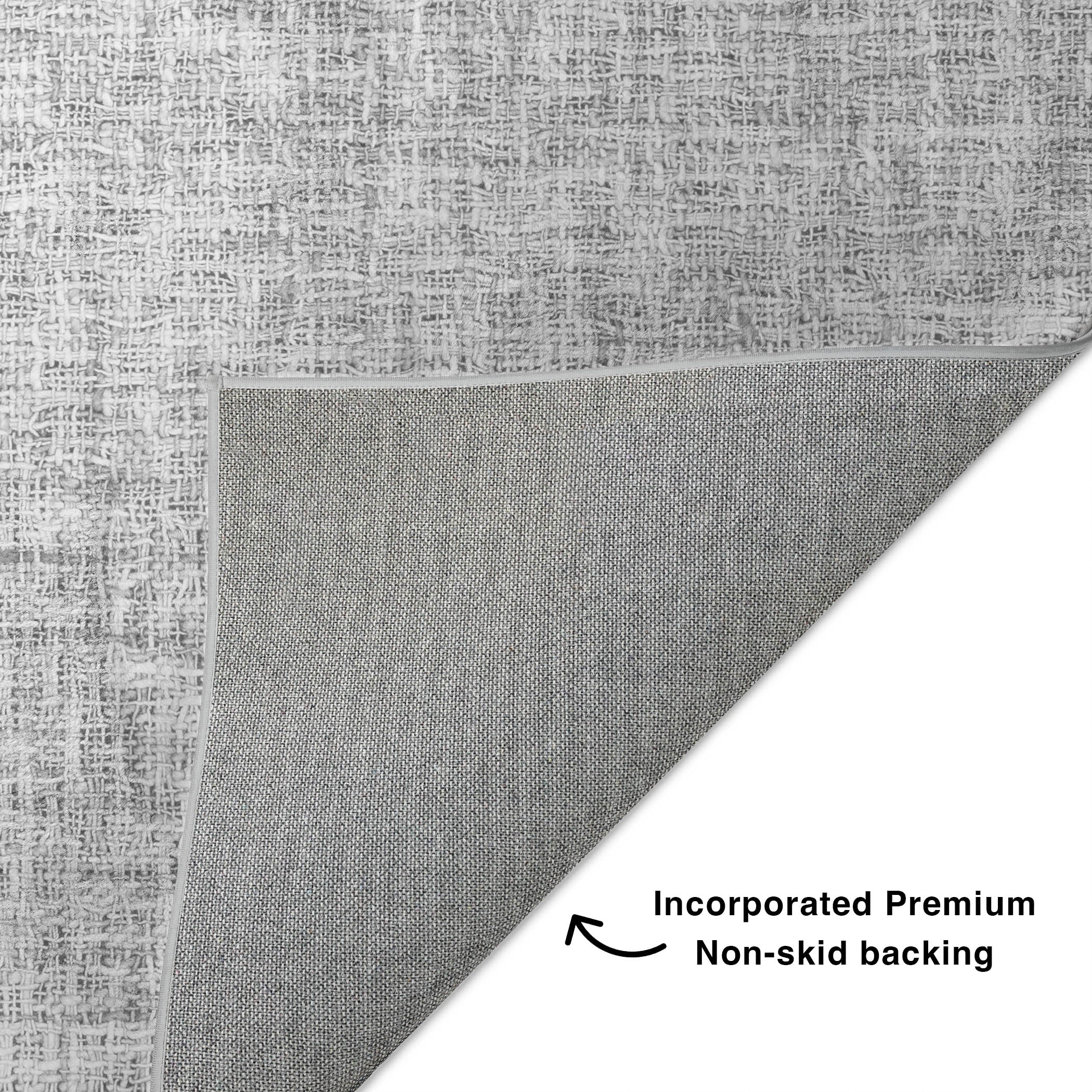 Luxury Washable Transitional VY1 Silver Gray Rug 1'8" x 2'6" #shape_Rectangle