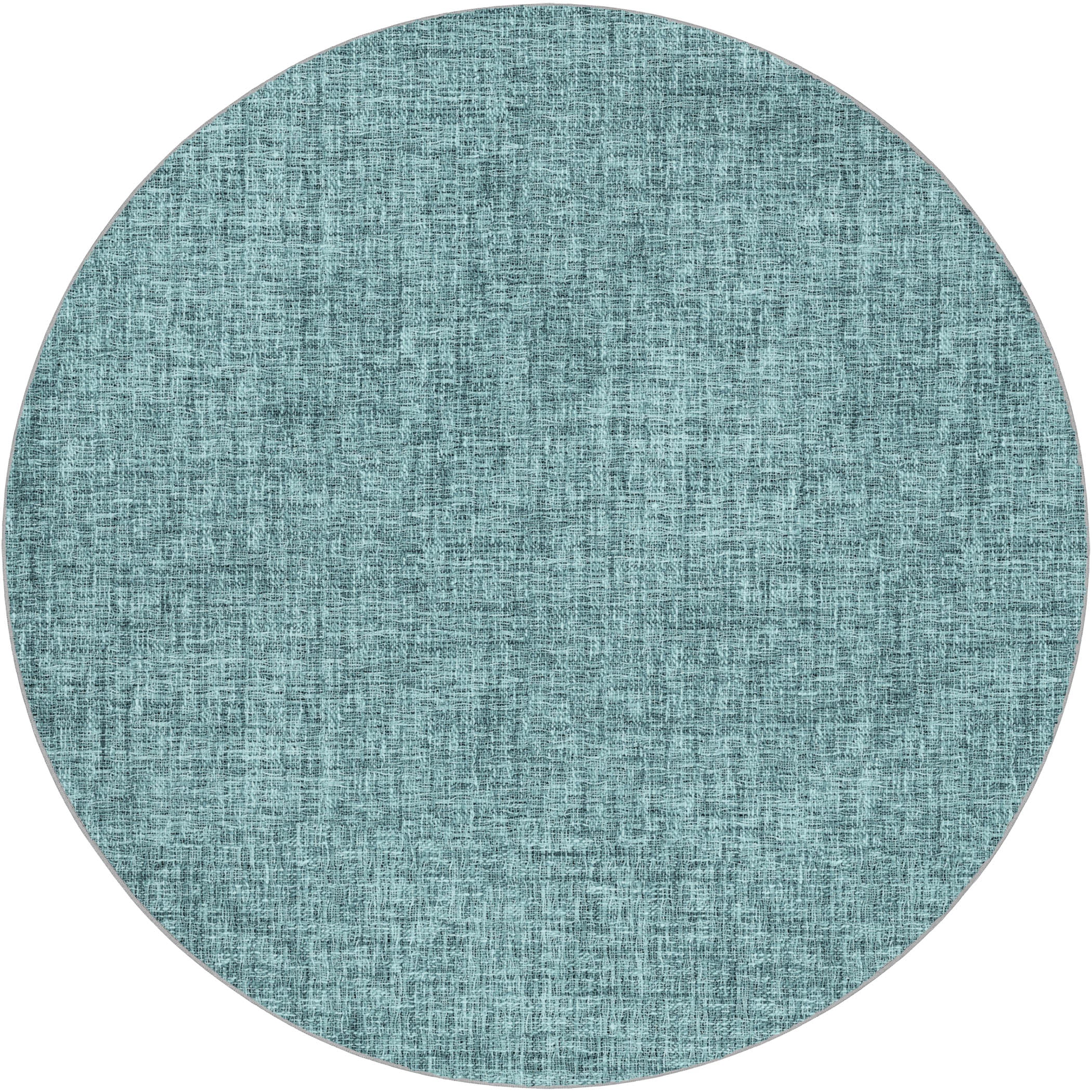 Luxury Washable Transitional VY1 Teal Rug 8' x 8' #shape_Round