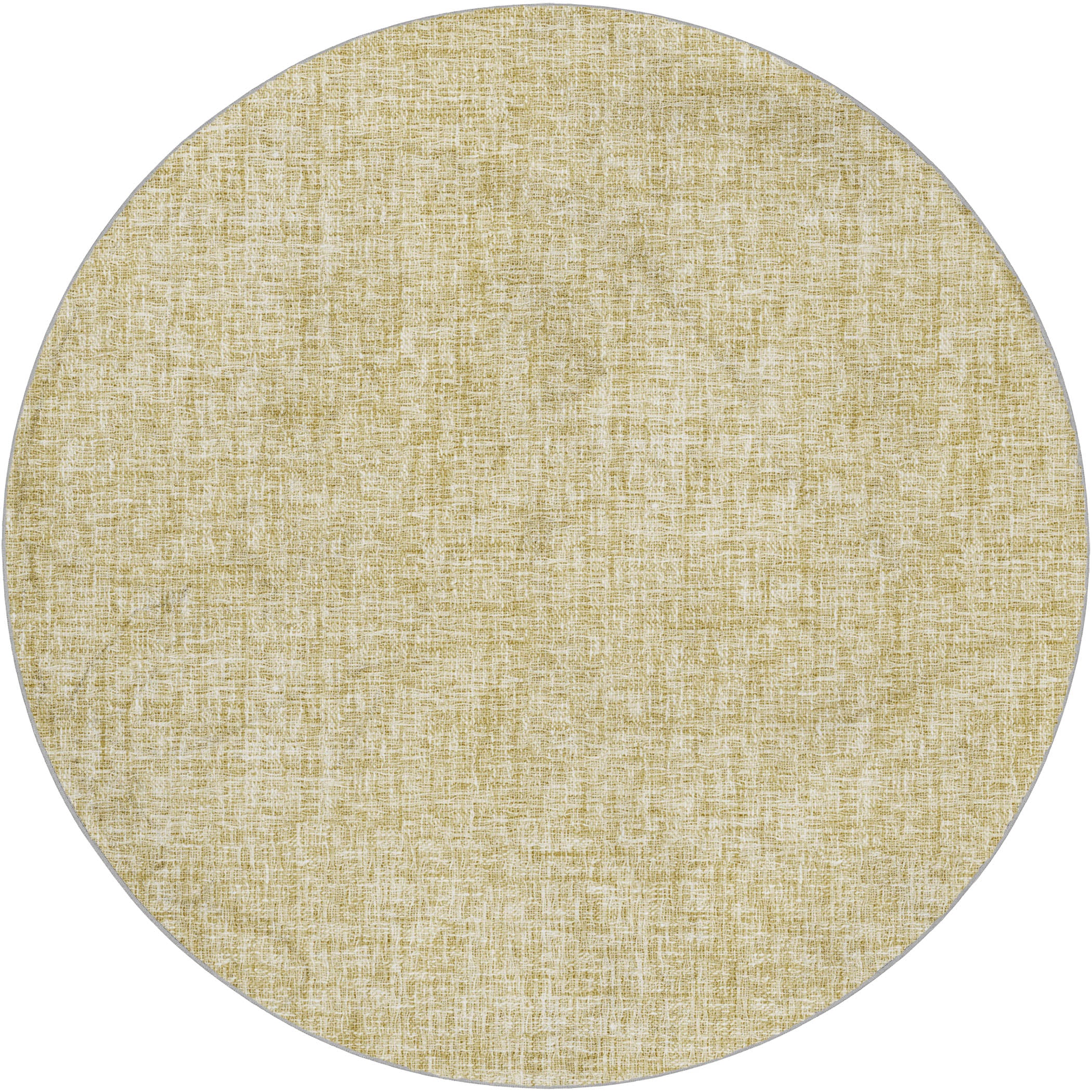 Luxury Washable Transitional VY1 Wheat Gold Rug 8' x 8' #shape_Round