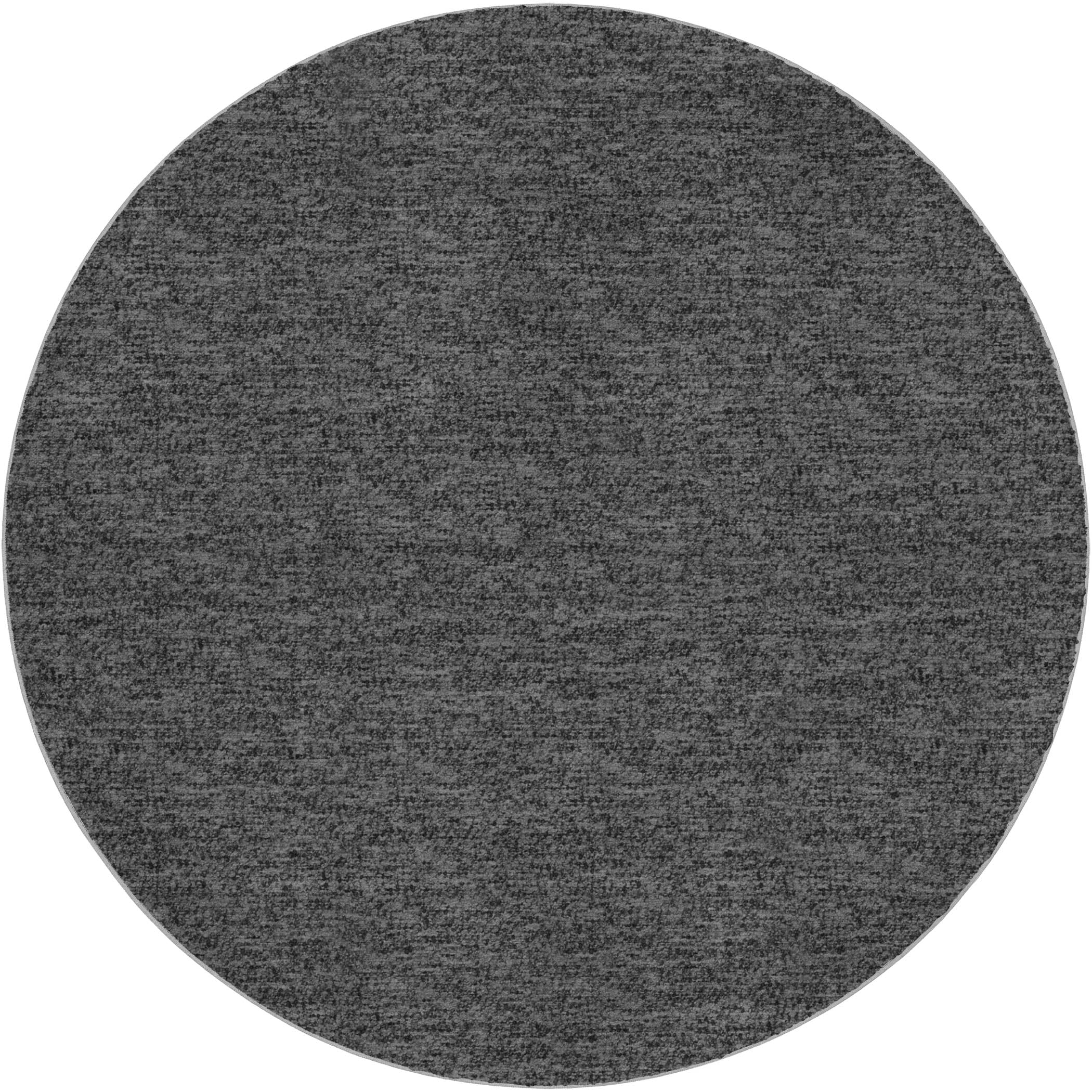 Luxury Washable Transitional VY2 Charcoal Gray Rug 8' x 8' #shape_Round