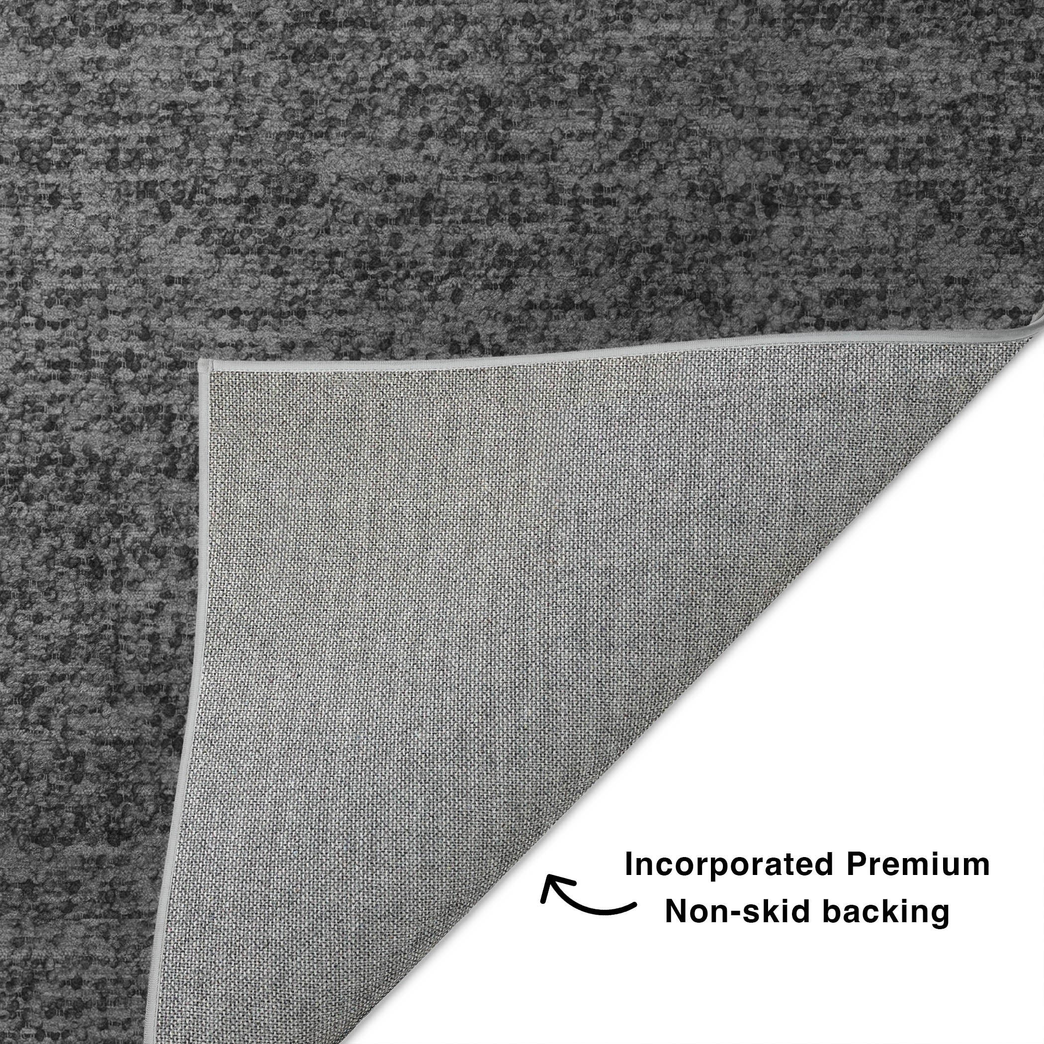 Luxury Washable Transitional VY2 Charcoal Gray Rug 1'8" x 2'6" #shape_Rectangle