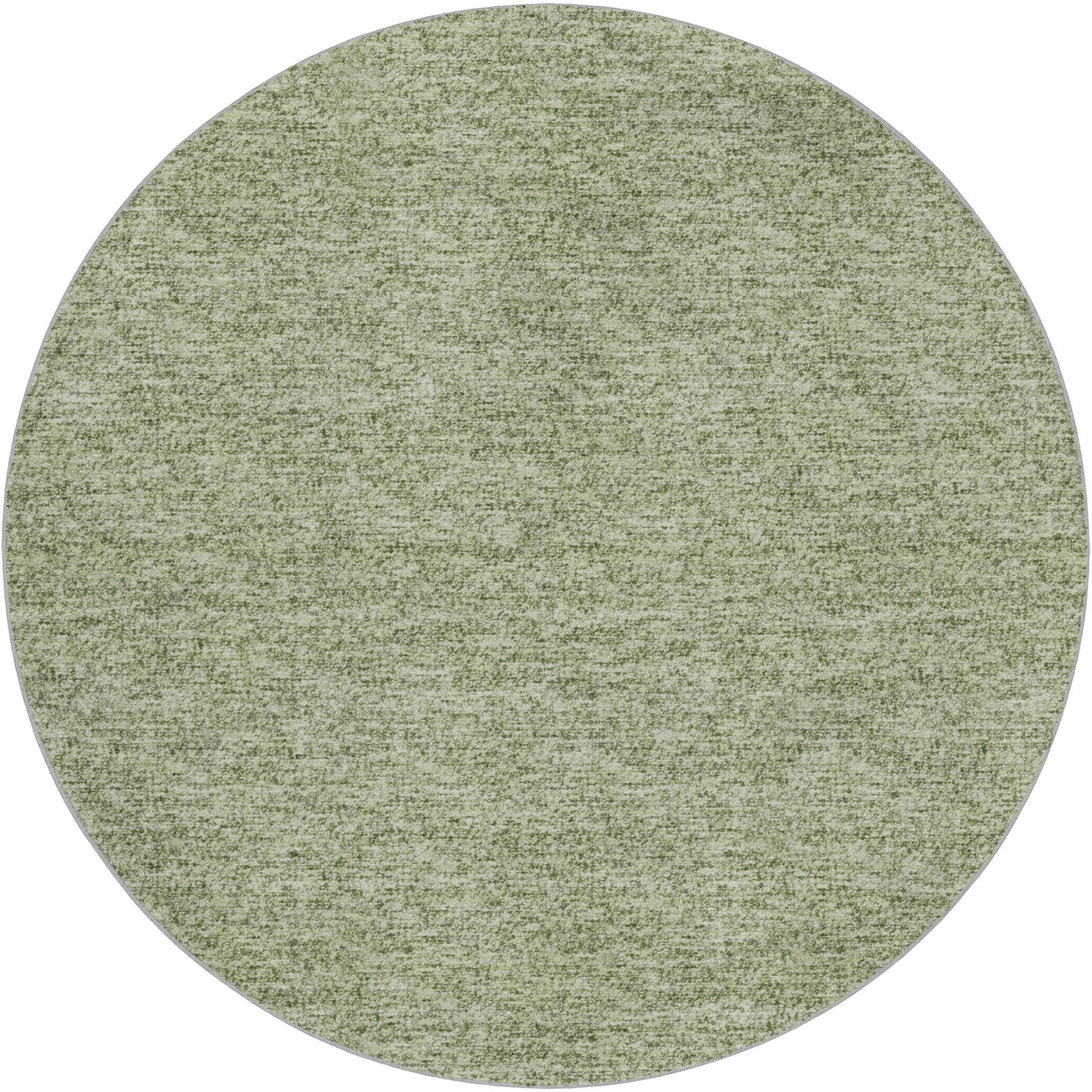 Luxury Washable Transitional VY2 Fern Green Rug 8' x 8' #shape_Round