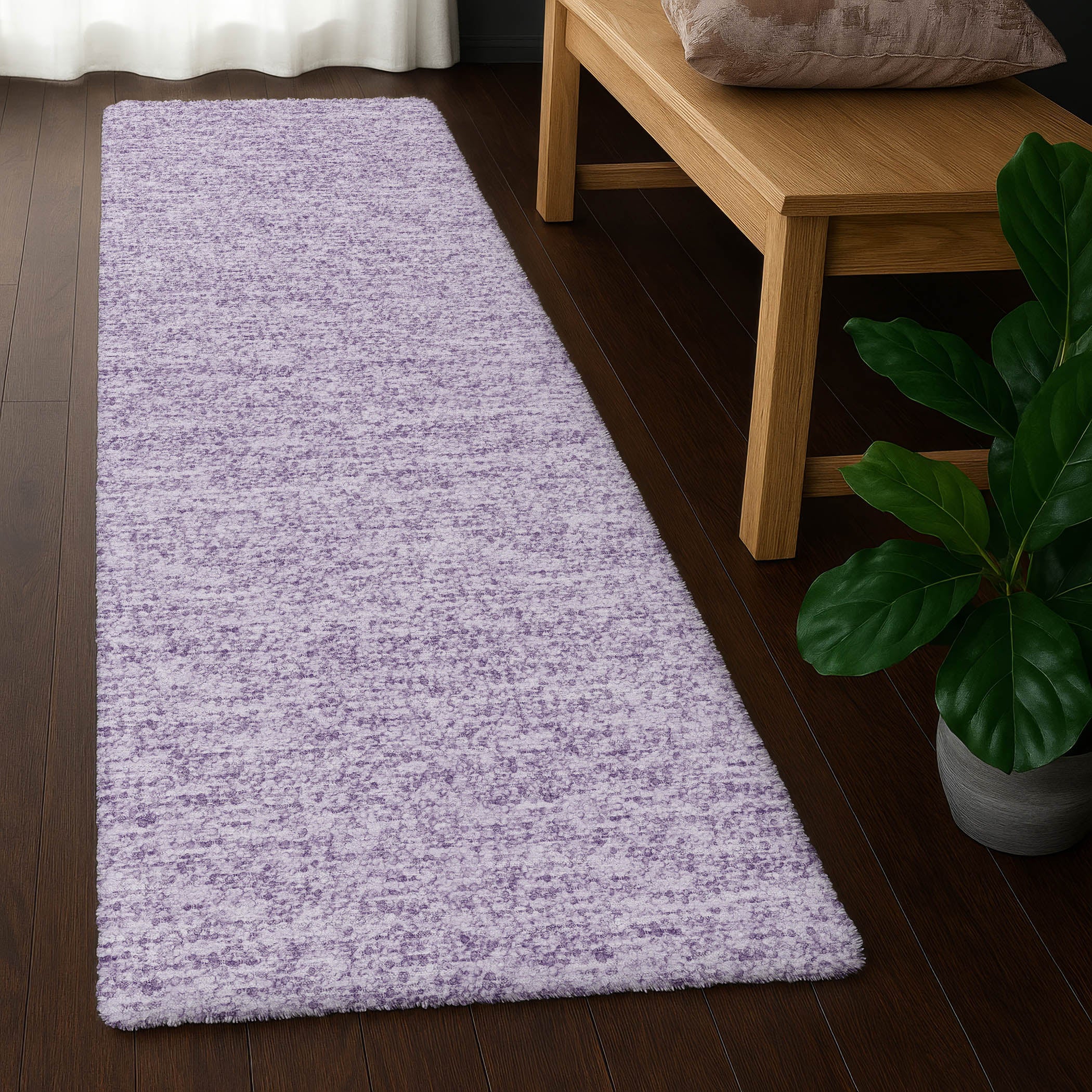 Luxury Washable Transitional VY2 Lavender Purple Rug 2'3" x 7'6" #shape_Runner